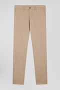 Pantalon chino en piqué de coton stretch et modal chanvre coupe Regular