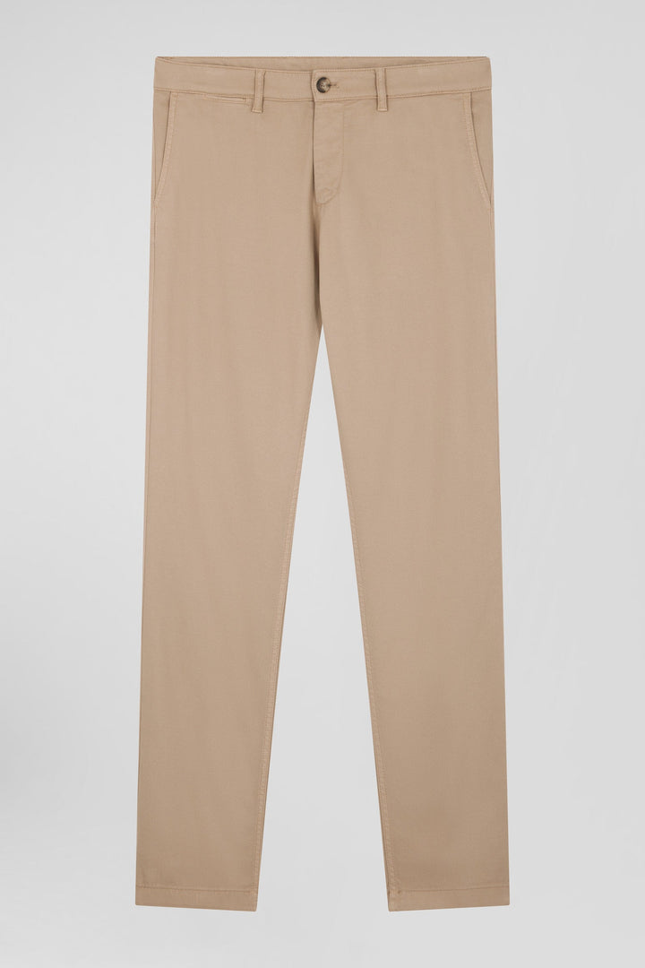 Pantalon chino en piqué de coton stretch et modal chanvre coupe Regular alt view