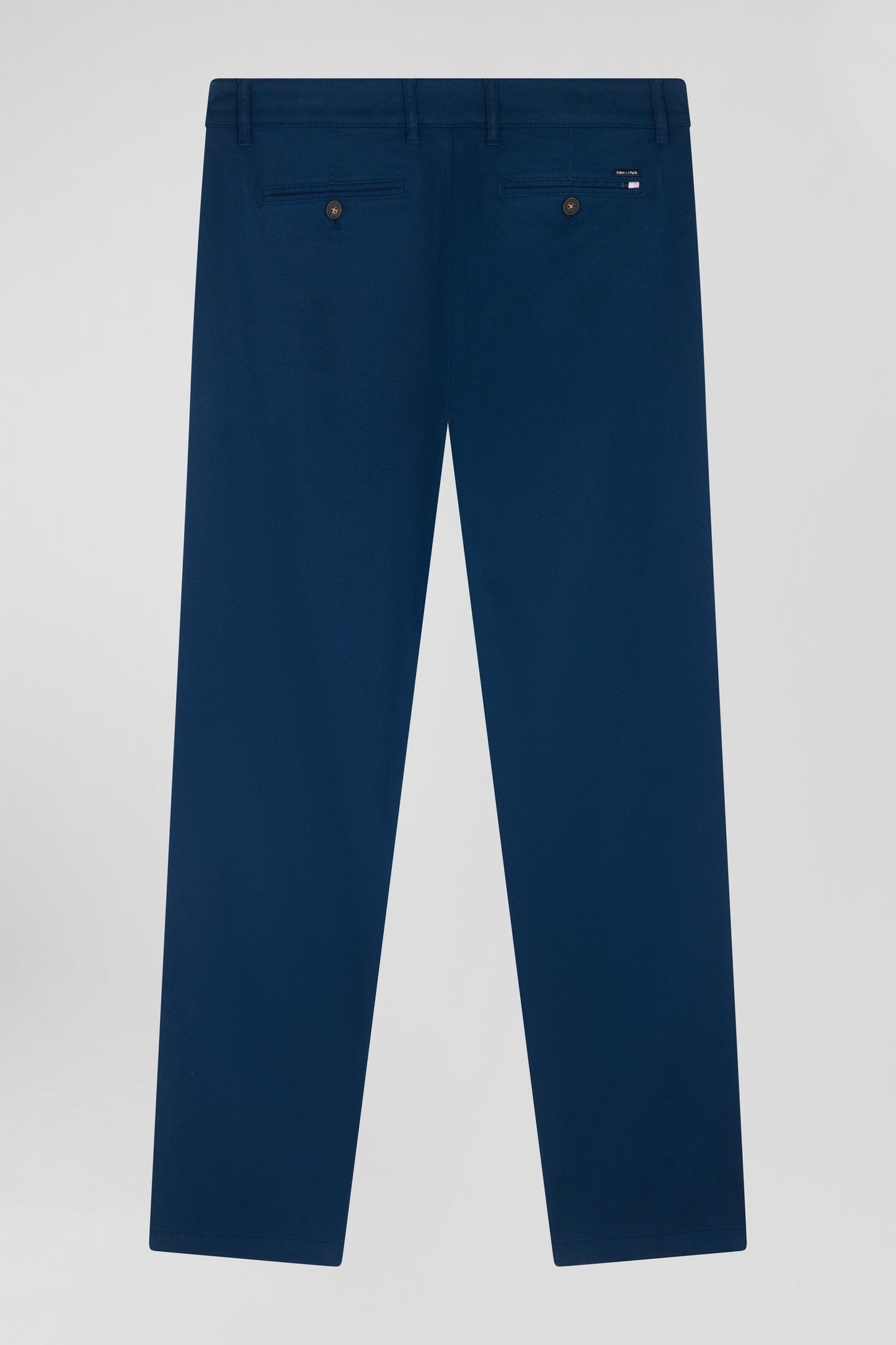 Pantalon chino en piqué de coton stretch et modal bleu coupe Regular - Image 4