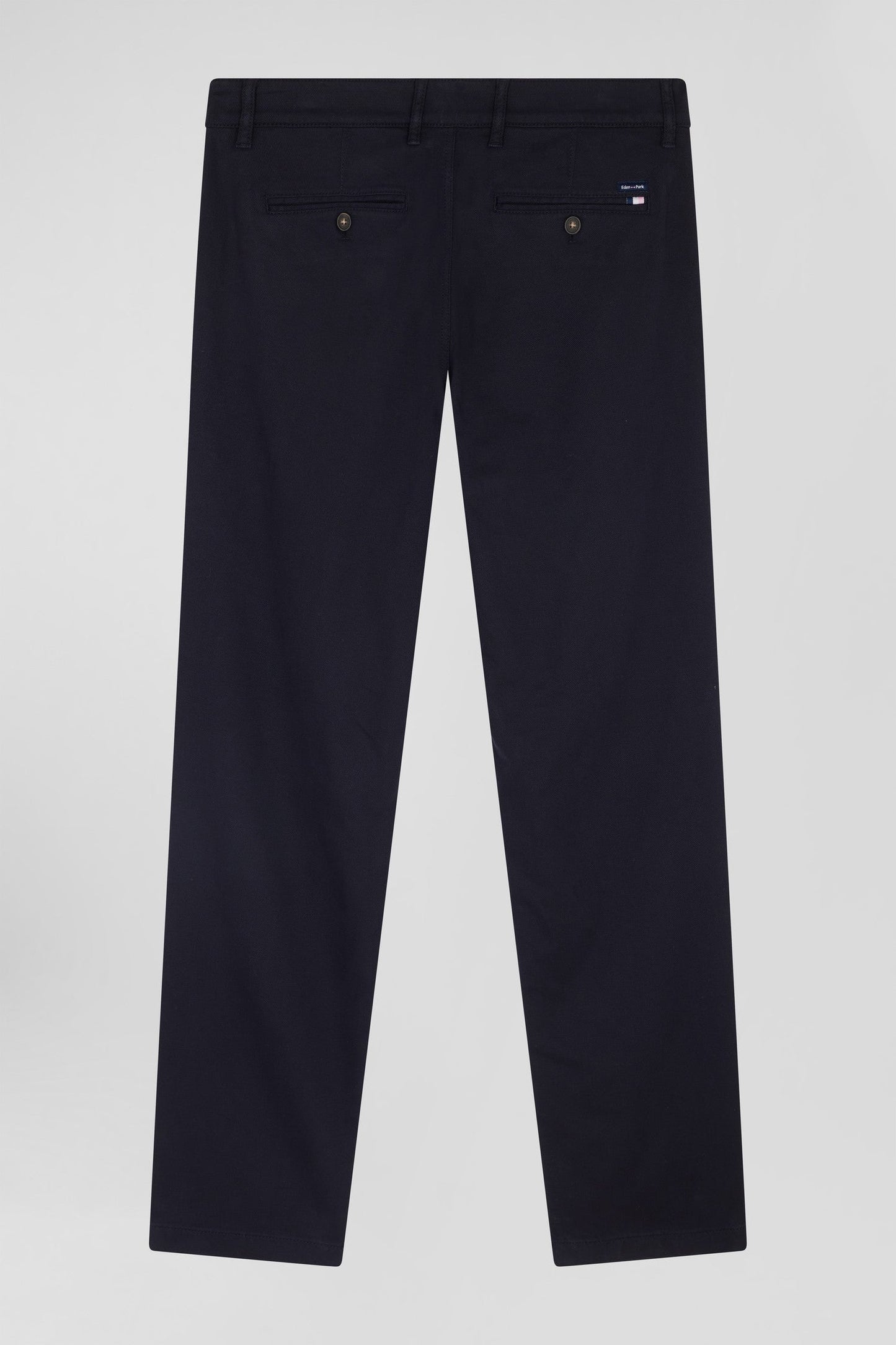 Pantalon chino en piqué de coton stretch et modal marine coupe Regular - Image 4