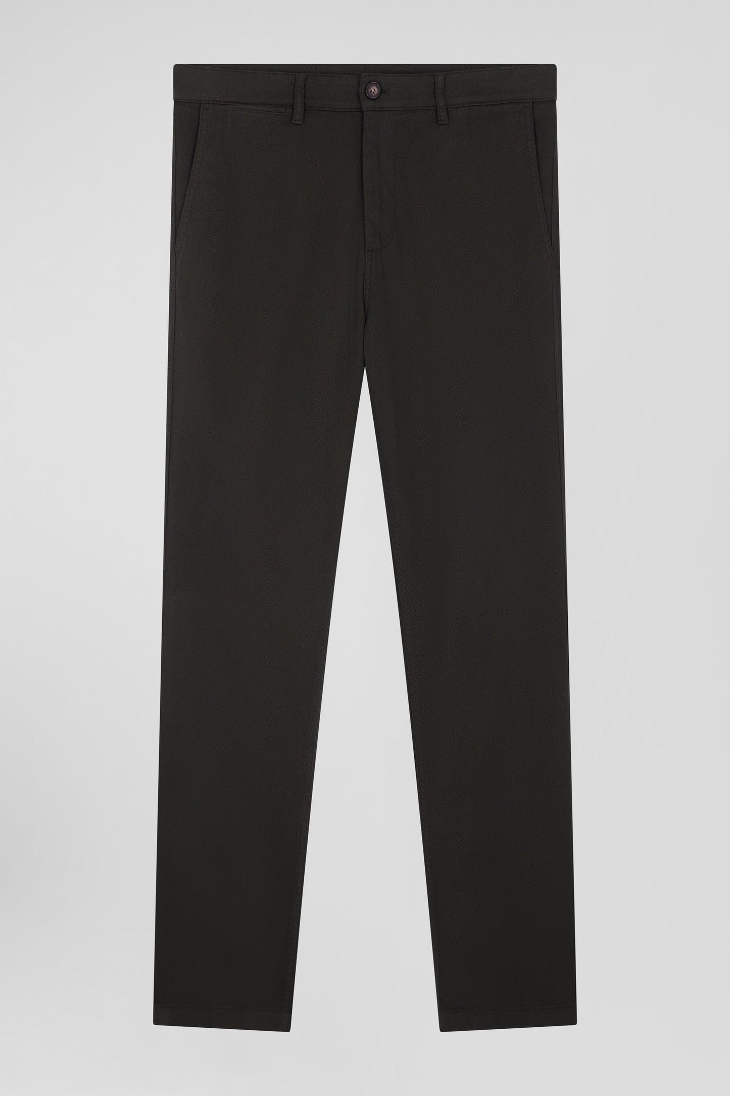 Pantalon chino en piqué de coton stretch et modal kaki coupe Regular - Image 2