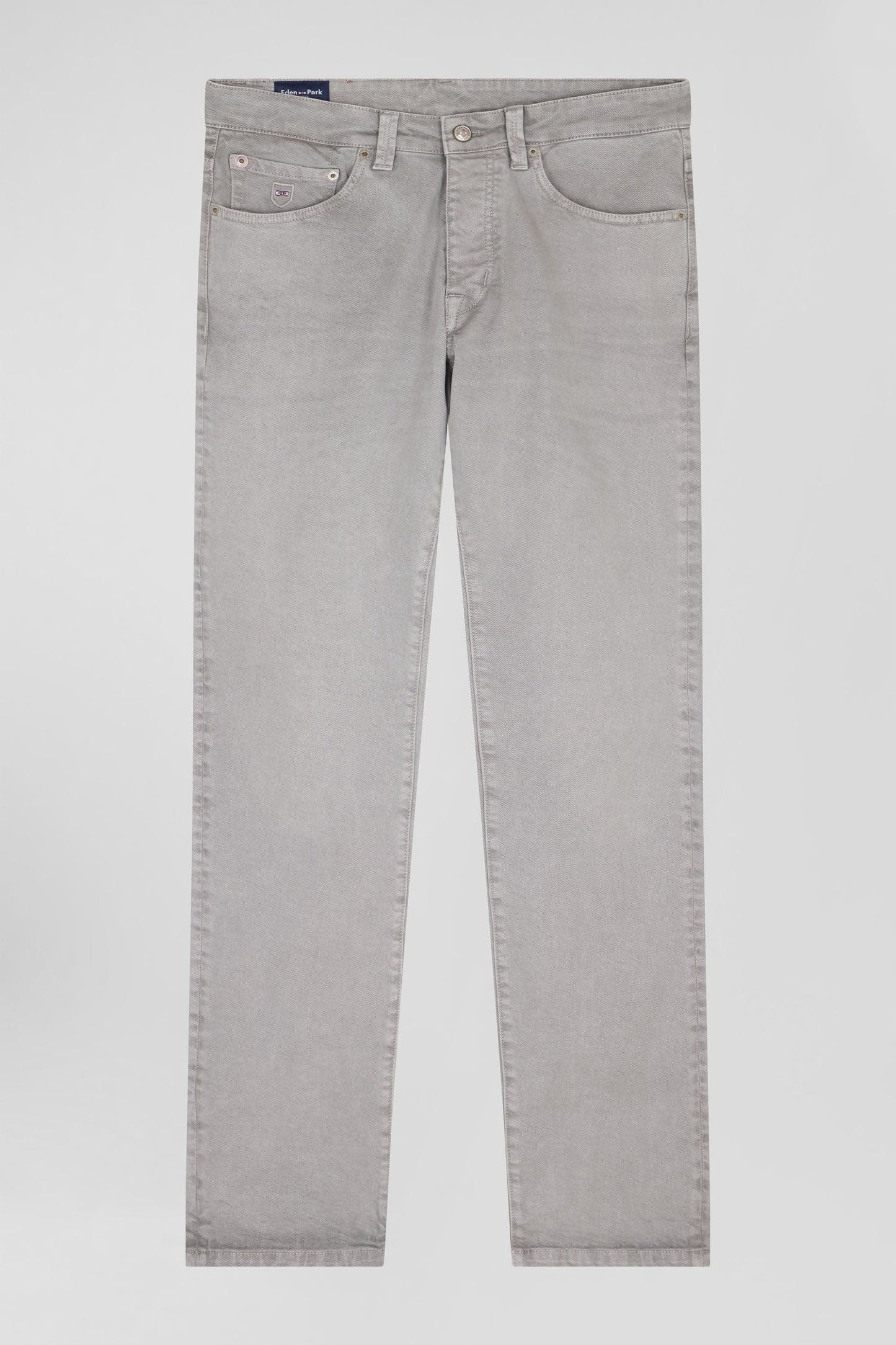 Pantalon 5 poches en coton stretch gris coupe Regular - Image 2