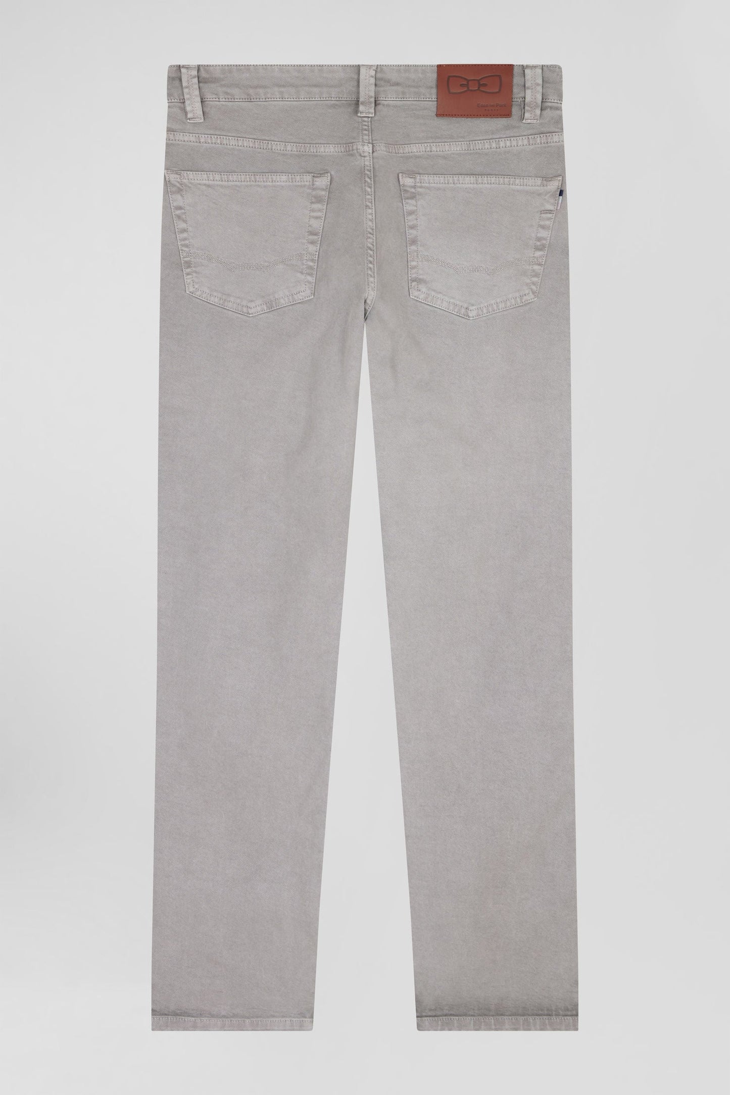 Pantalon 5 poches en coton stretch gris coupe Regular - Image 4