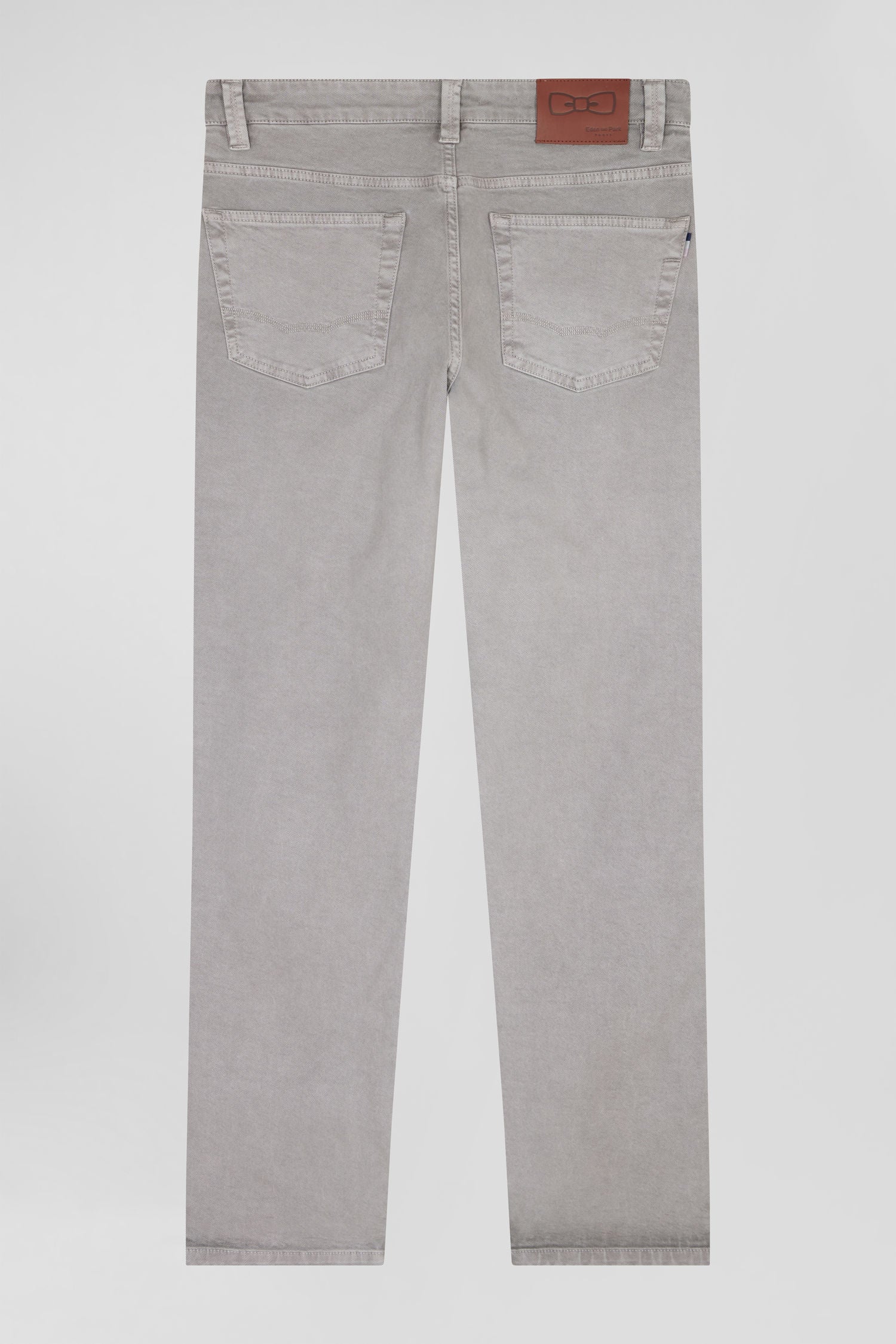 Pantalon 5 poches en coton stretch gris coupe Regular