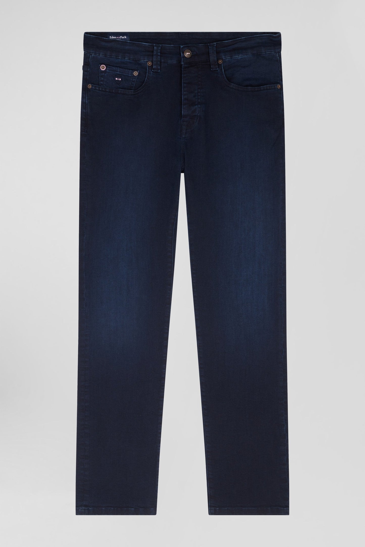 Jean en coton denim stretch bleu marine coupe Slim stone wash - Image 2