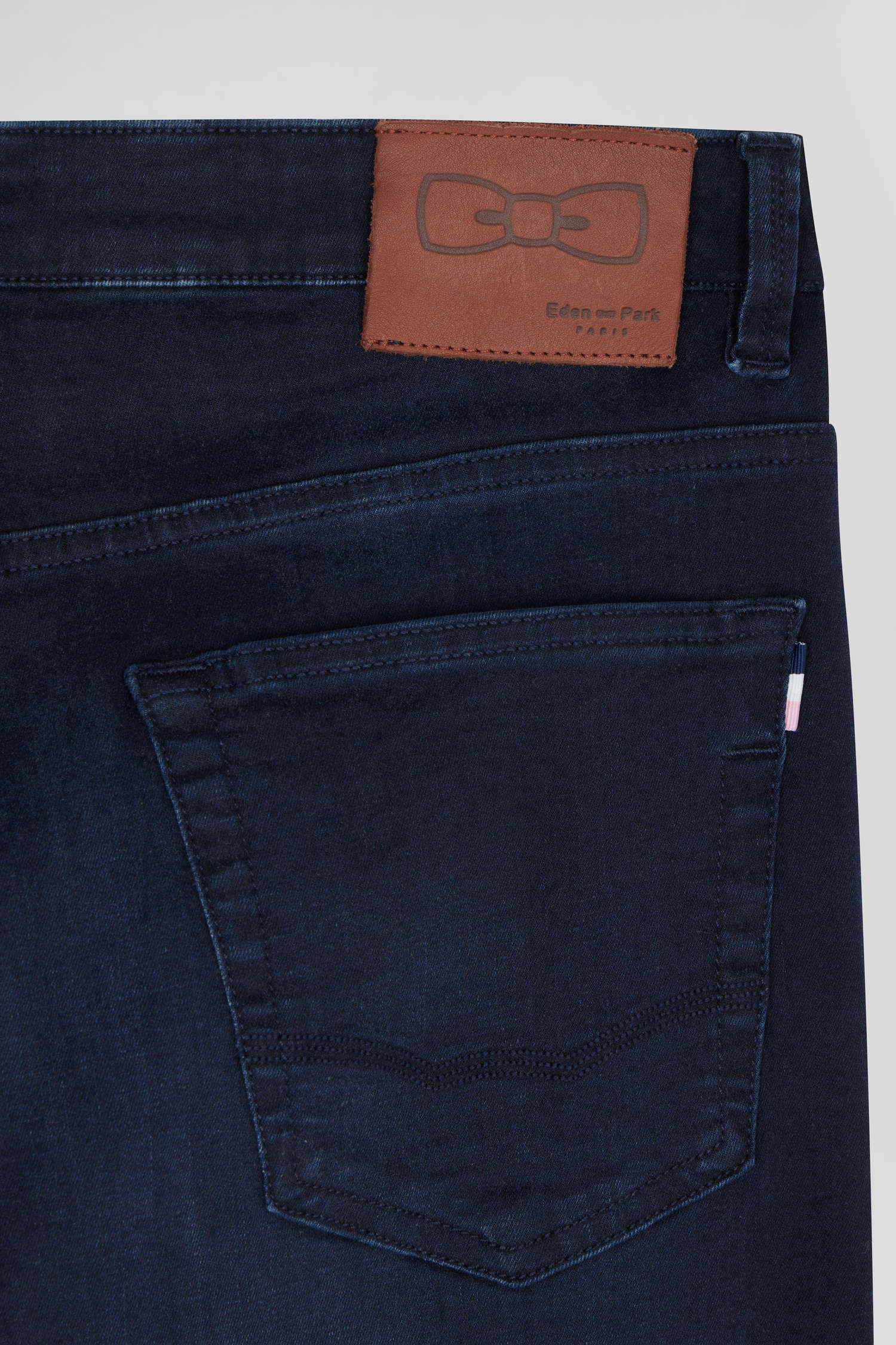 Jean en coton denim stretch bleu marine coupe Slim stone wash