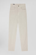 Comfort beige stretch cotton 5-pocket jeans