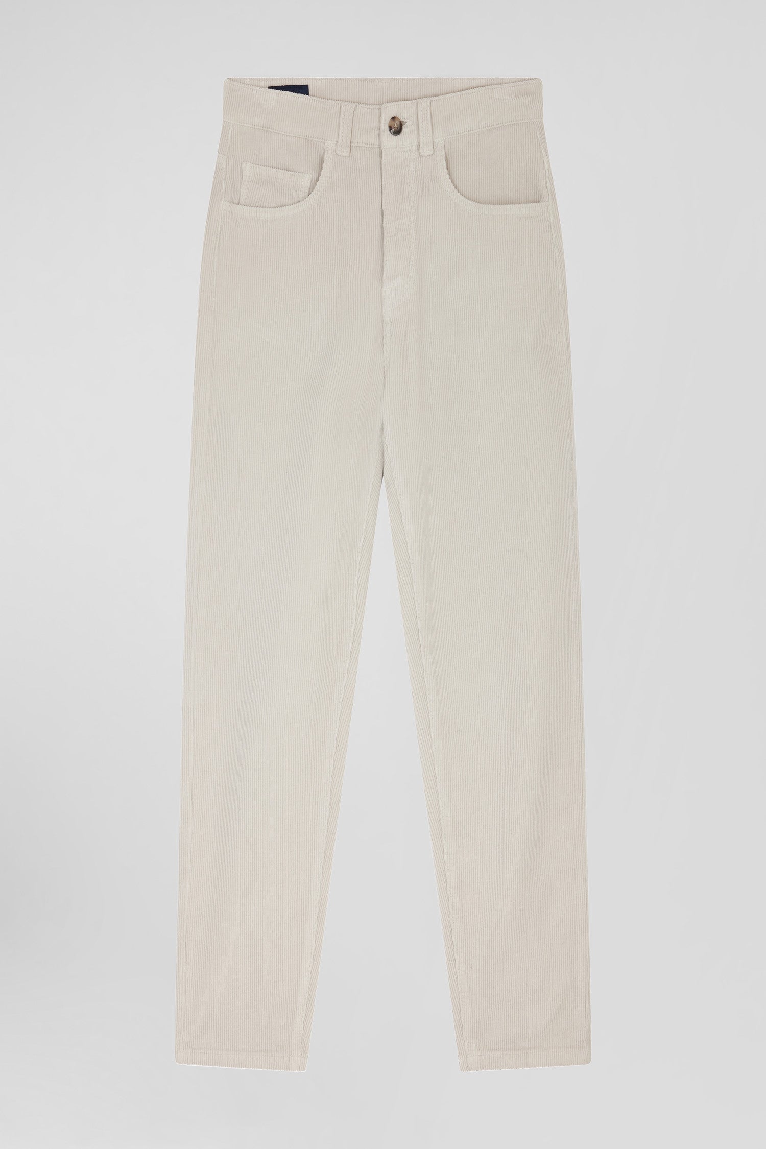 Comfort beige stretch cotton 5-pocket jeans