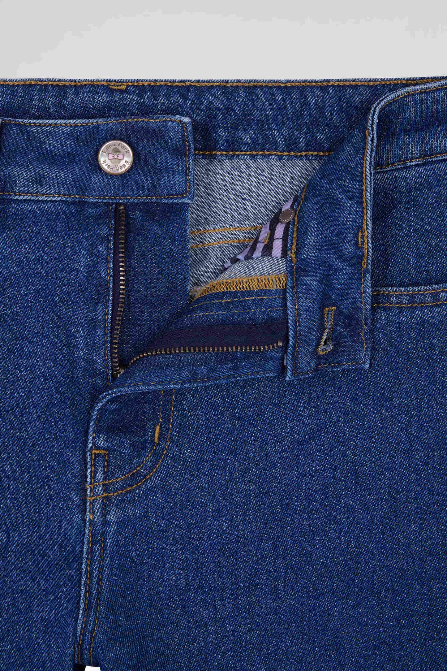 Slim dark blue cotton 5-pocket jeans