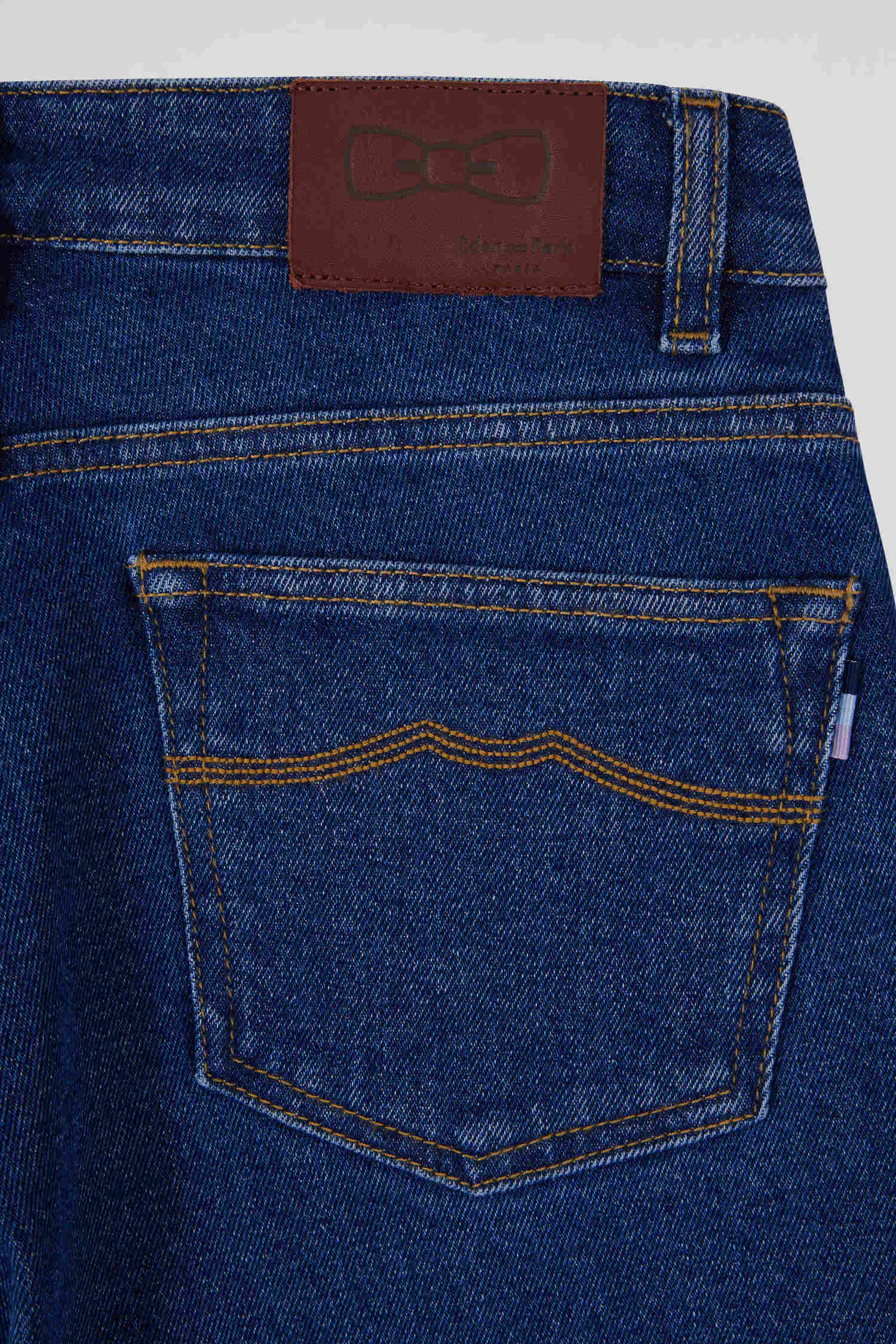 Slim dark blue cotton 5-pocket jeans