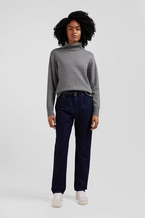 Jean 5 poches en coton bleu marine coupe Regular - Image 1