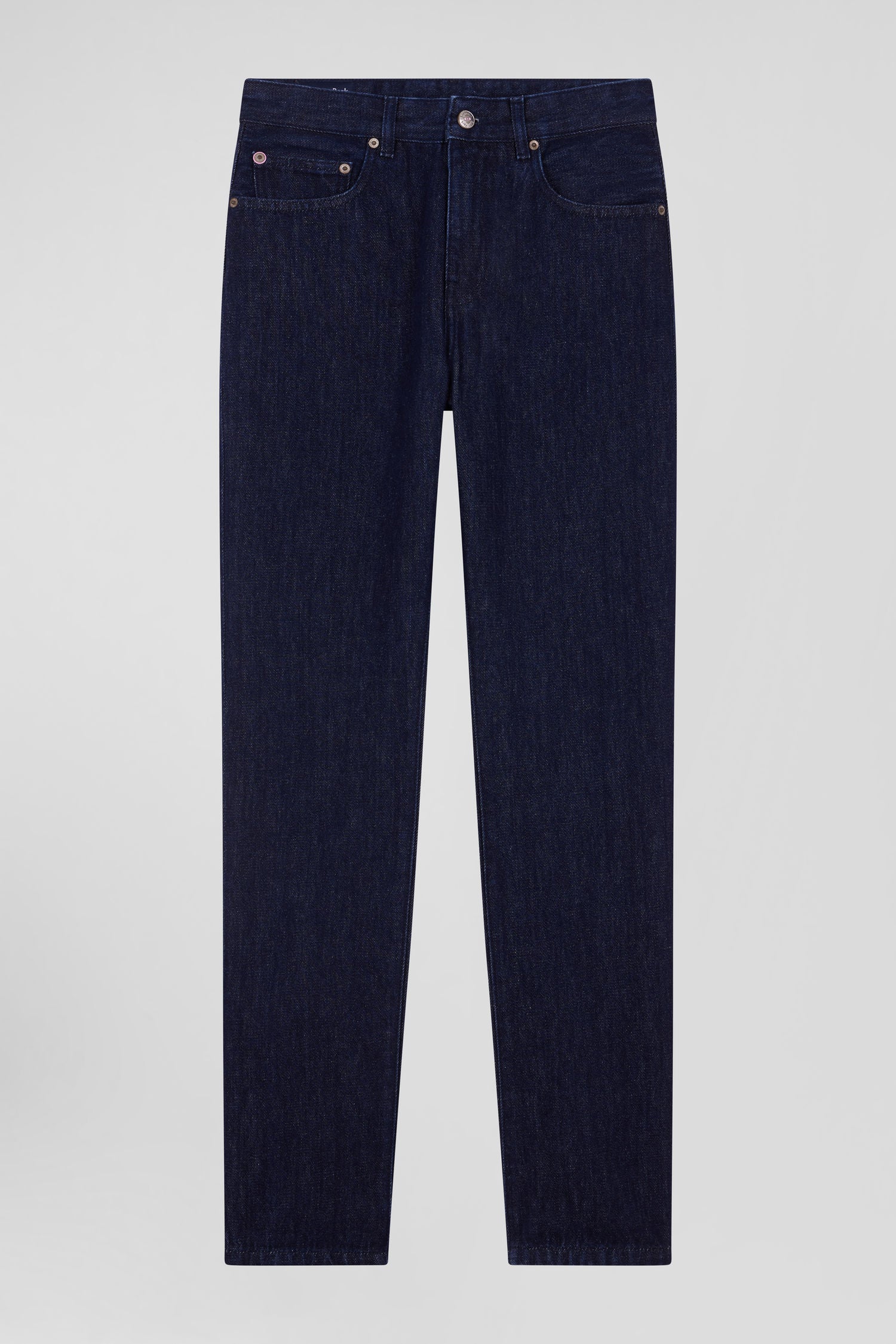 Regular navy blue cotton 5-pocket jeans