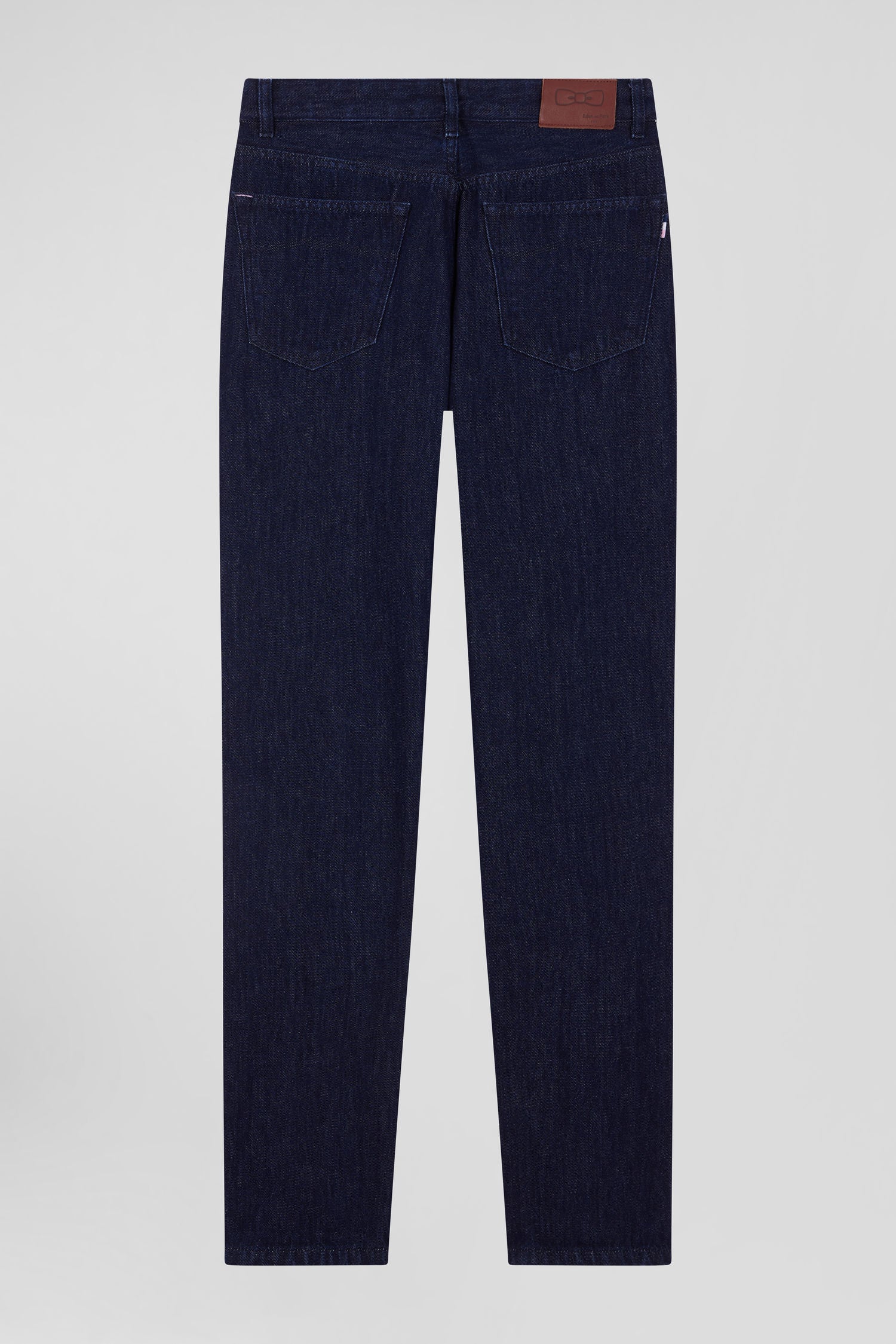 Regular navy blue cotton 5-pocket jeans