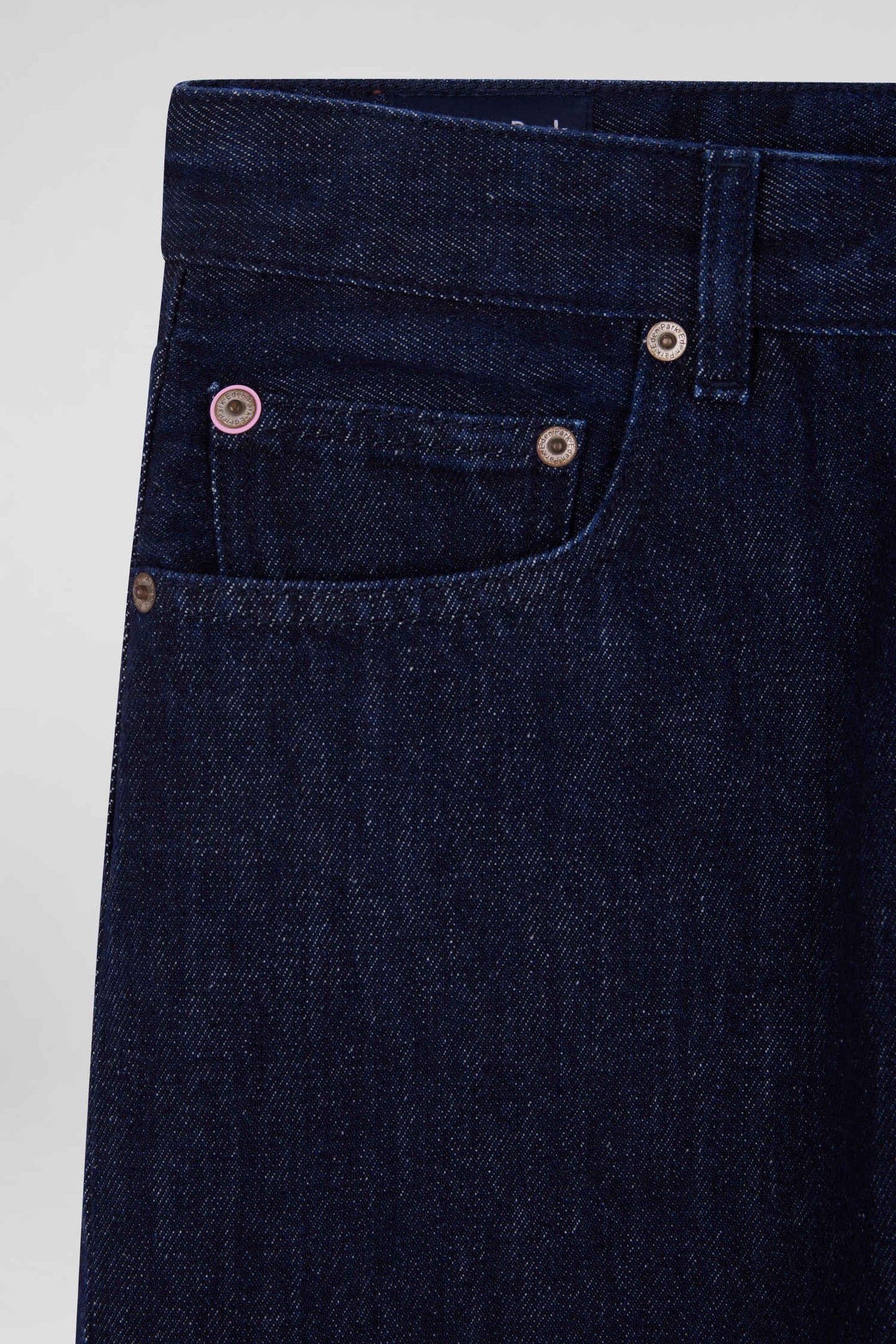 Regular navy blue cotton 5-pocket jeans