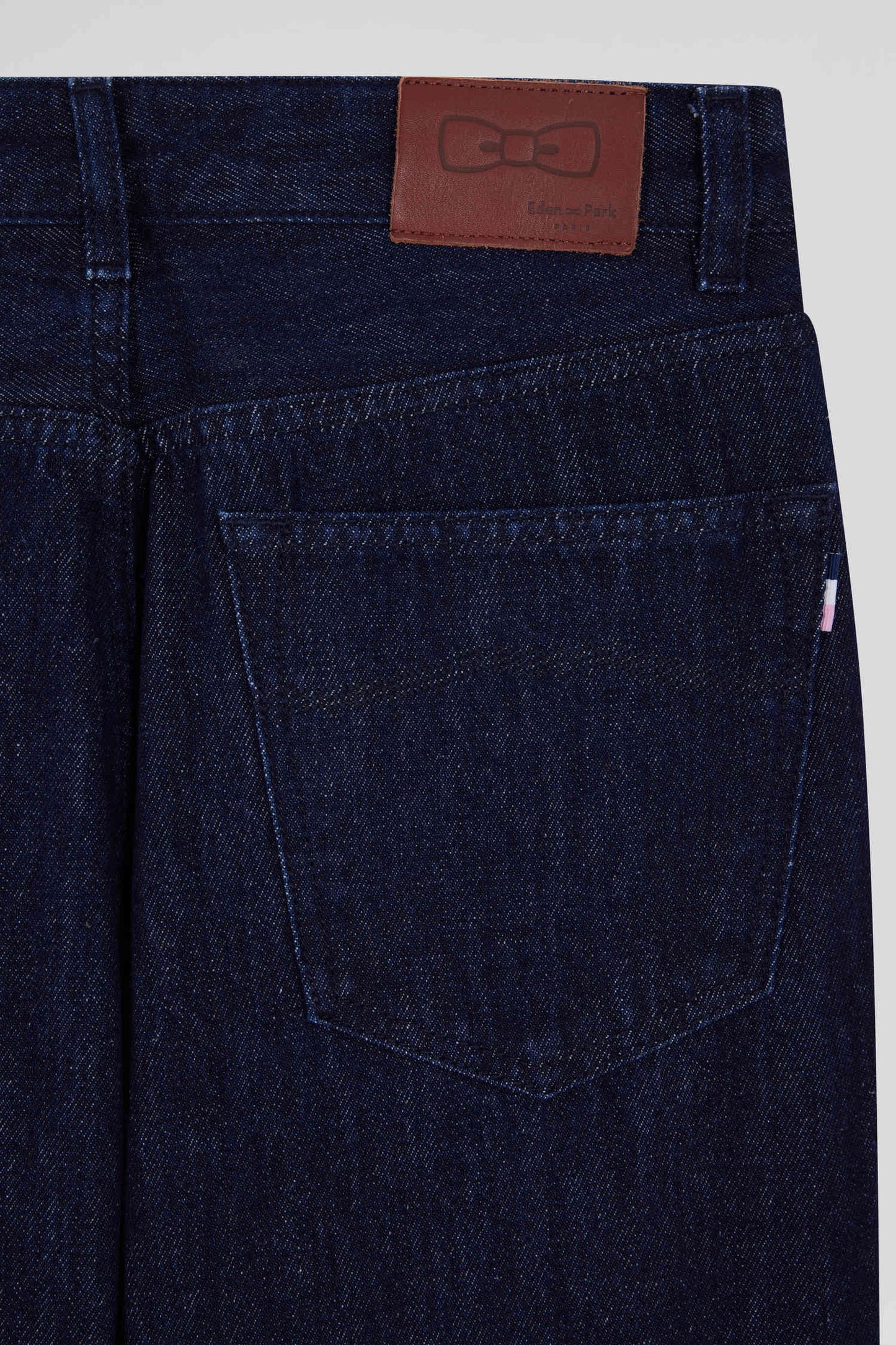 Regular navy blue cotton 5-pocket jeans