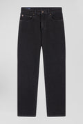 Regular black stretch cotton 5-pocket jeans