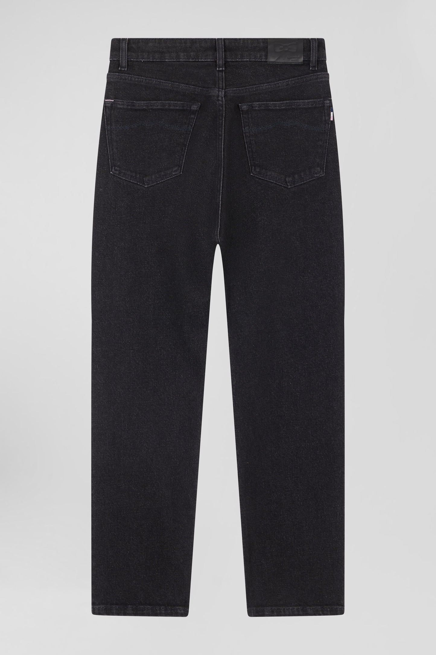 Regular black stretch cotton 5-pocket jeans