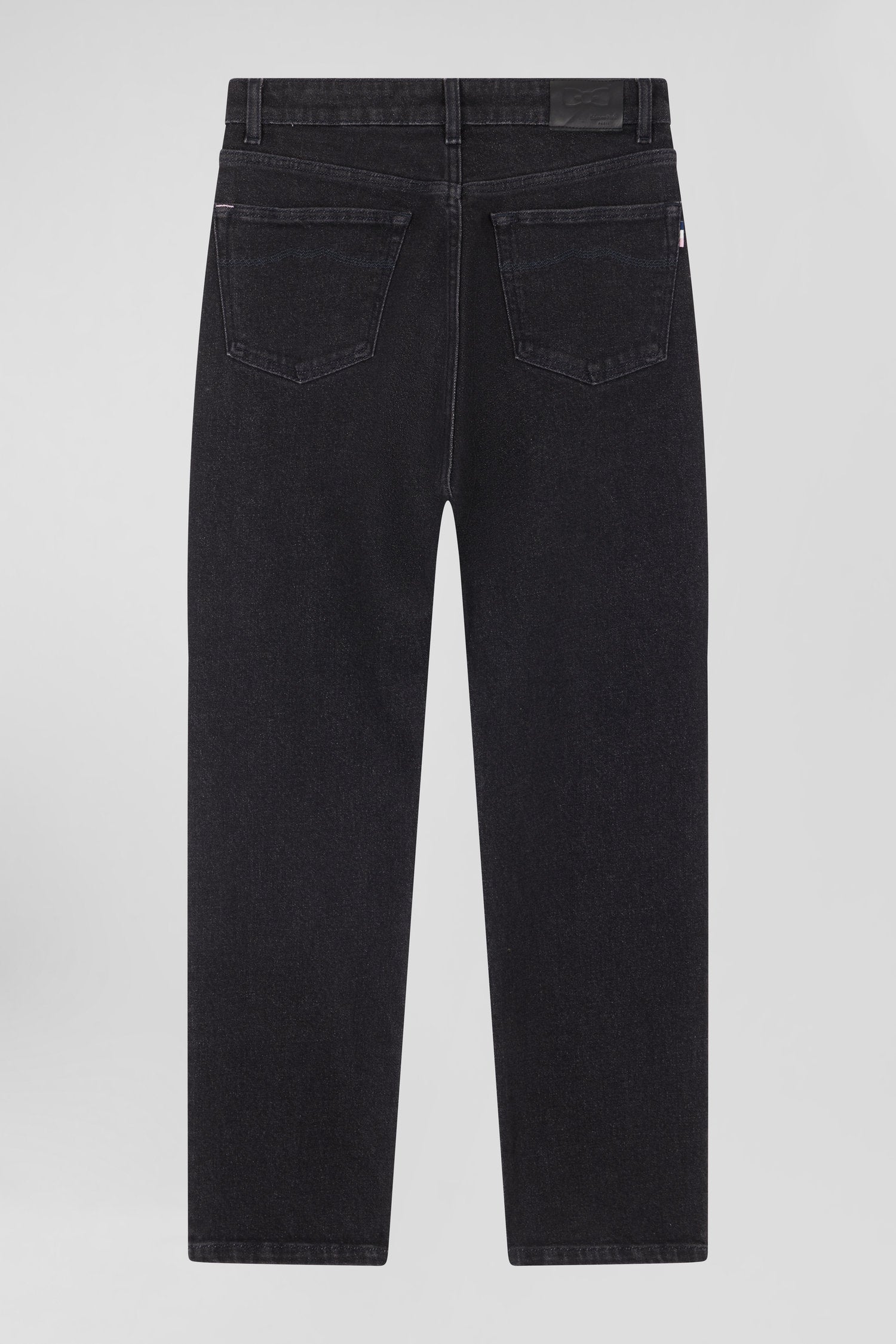 Regular black stretch cotton 5-pocket jeans