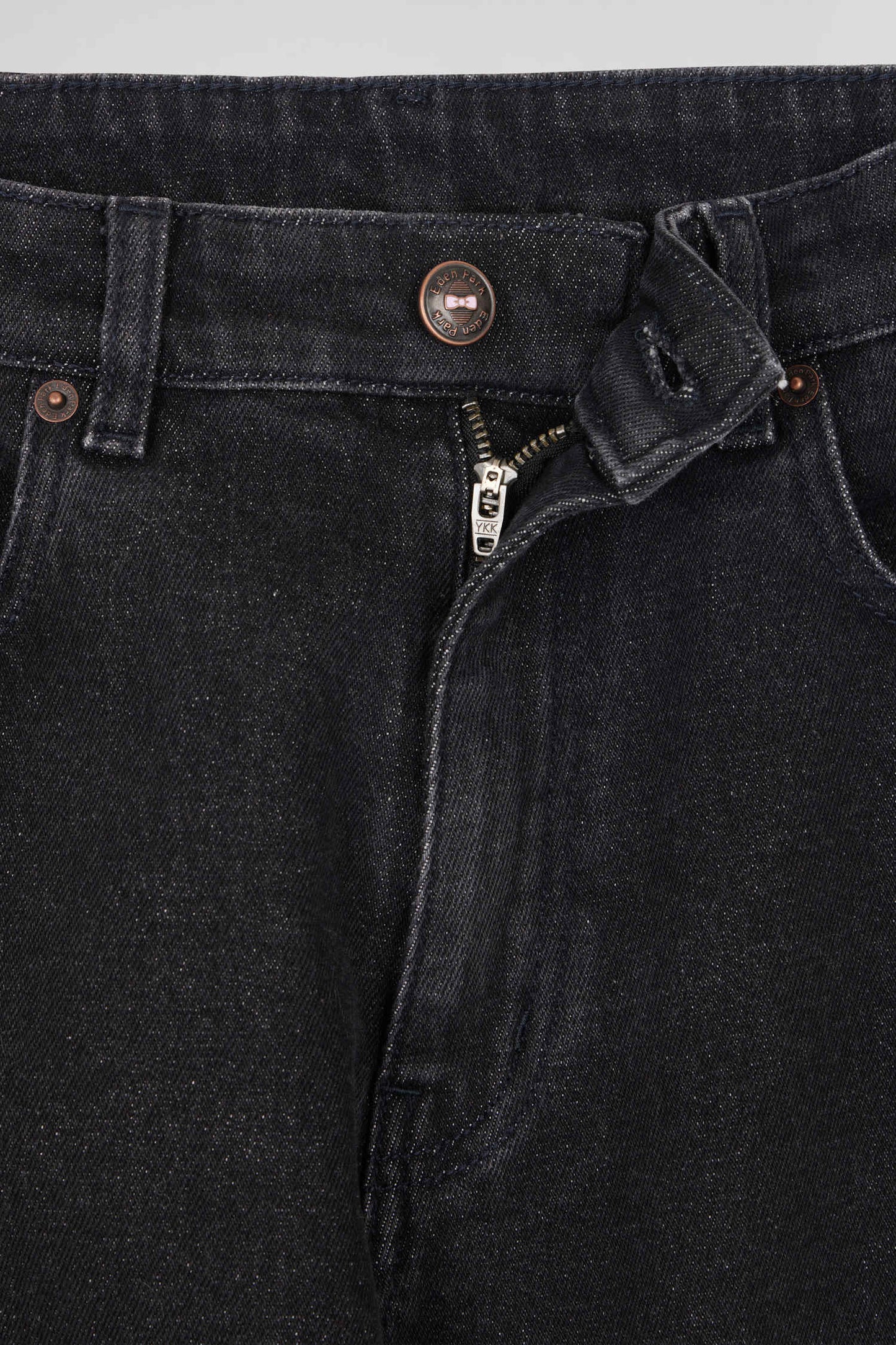 Regular black stretch cotton 5-pocket jeans