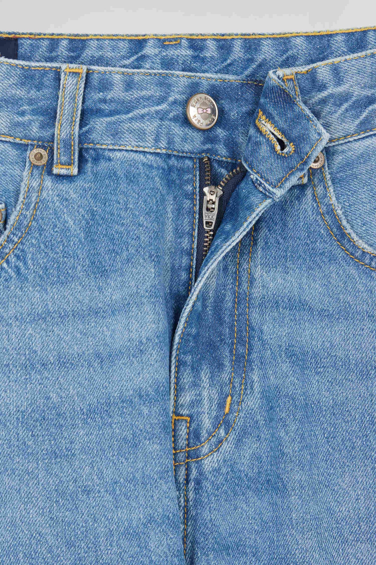 Regular blue cotton 5-pocket jeans