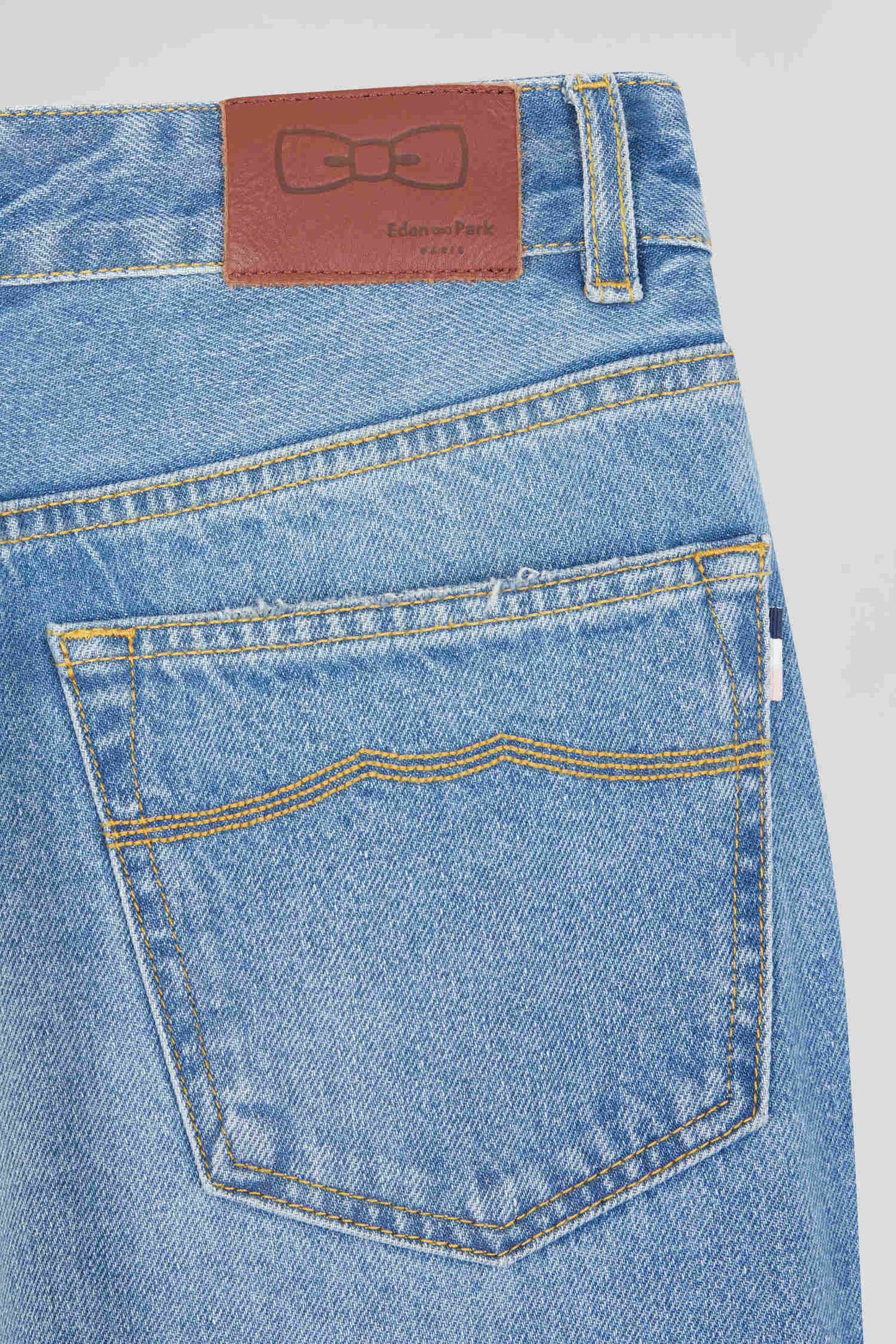 Regular blue cotton 5-pocket jeans