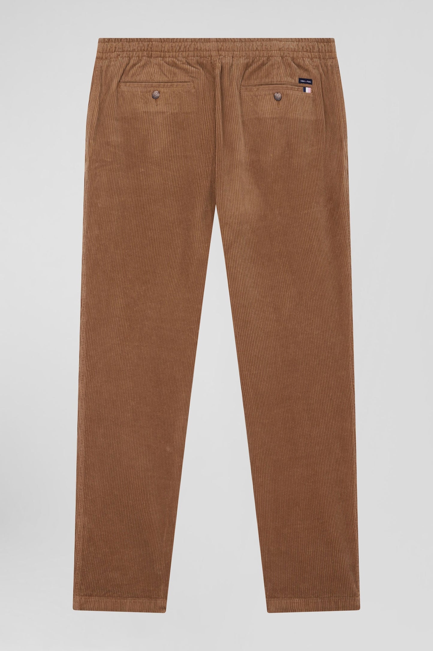 Pantalon à taille élastiquée en coton stretch camel coupe Modern - Image 4