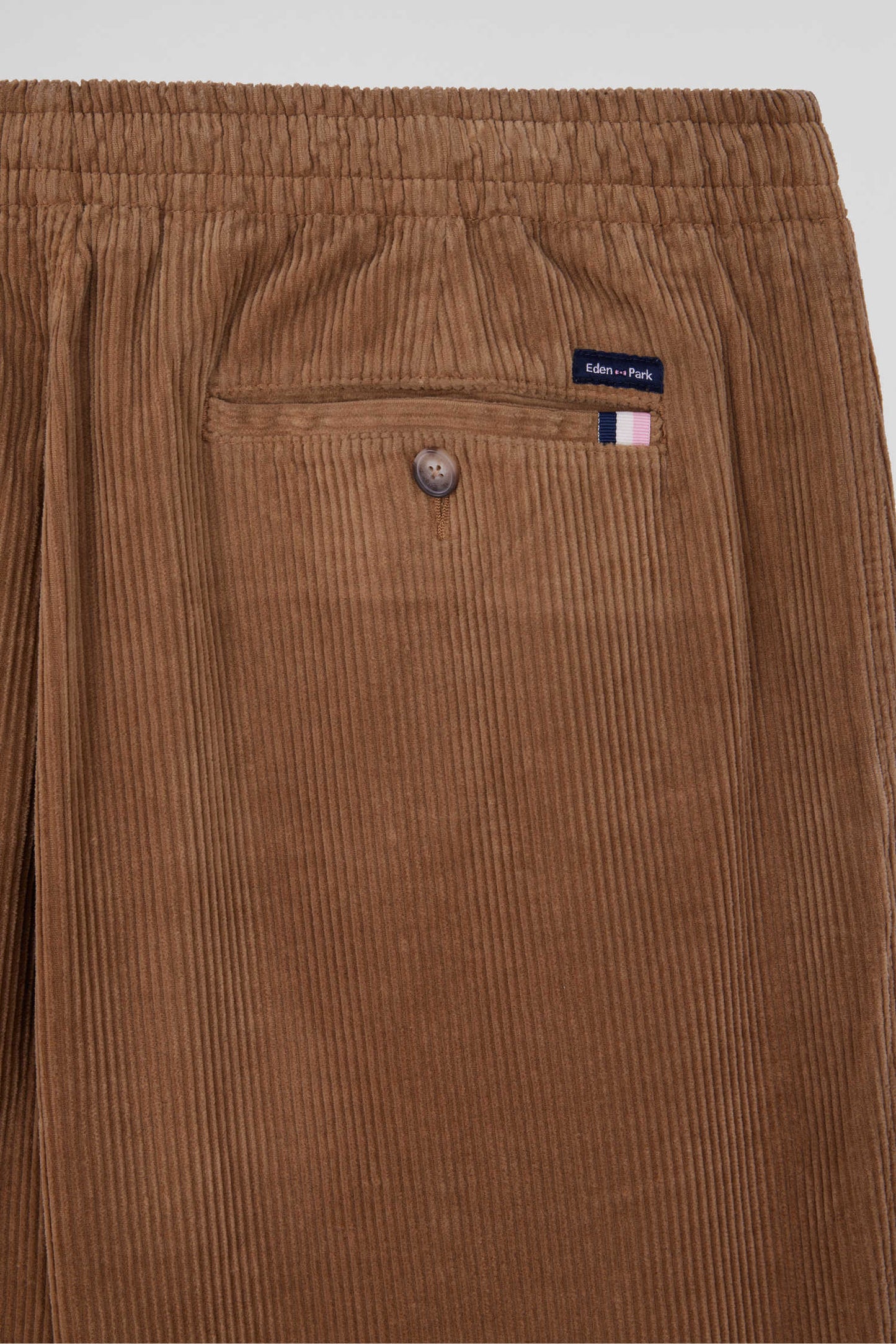 Pantalon à taille élastiquée en coton stretch camel coupe Modern - Image 9