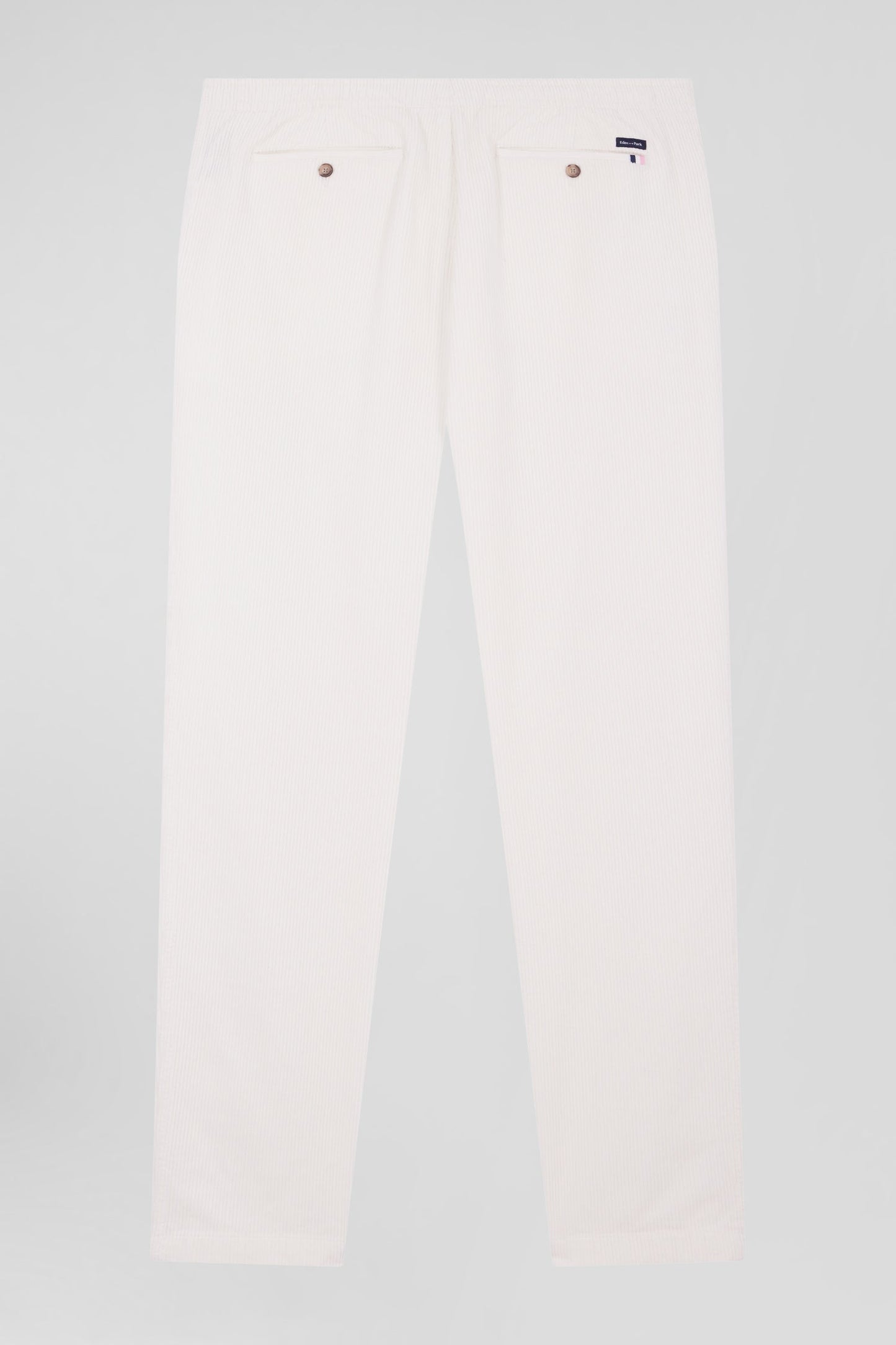 Pantalon à taille élastiquée en coton stretch écru coupe Modern - Image 4