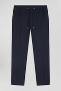 Pantalon bleu marine à taille élastiquée coupe Modern