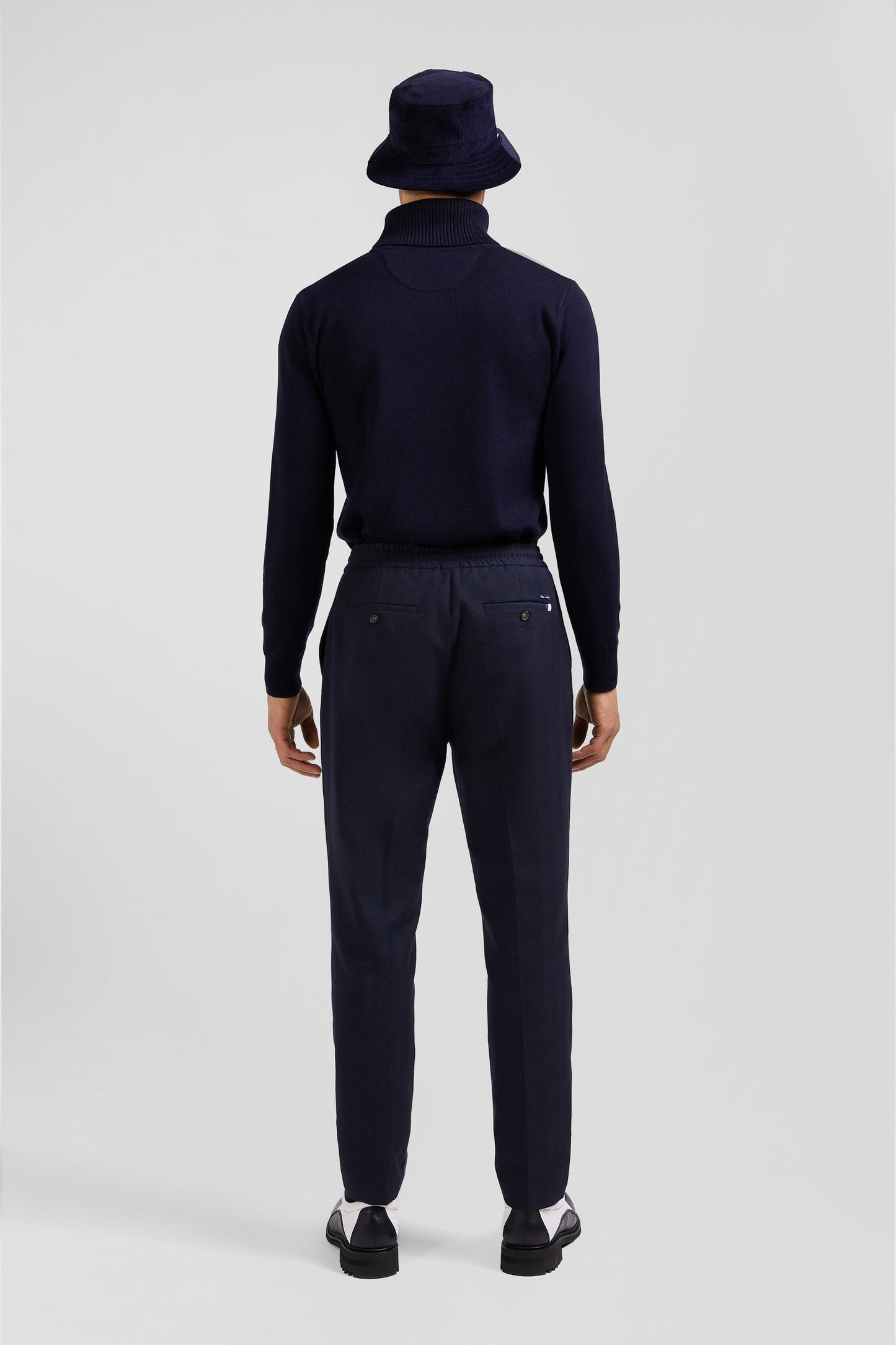 Pantalon bleu marine à taille élastiquée coupe Modern - Image 6