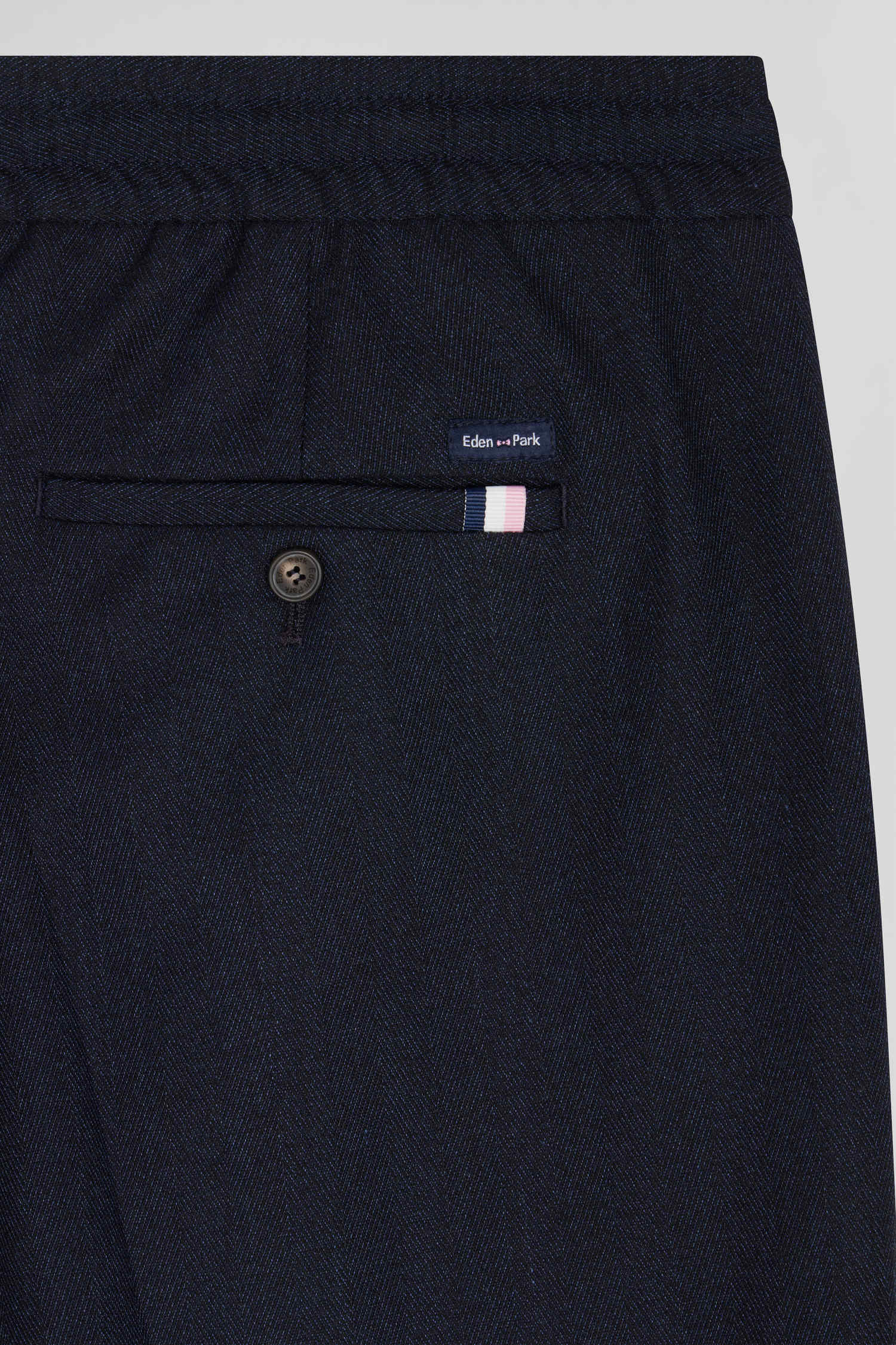 Pantalon bleu marine à taille élastiquée coupe Modern