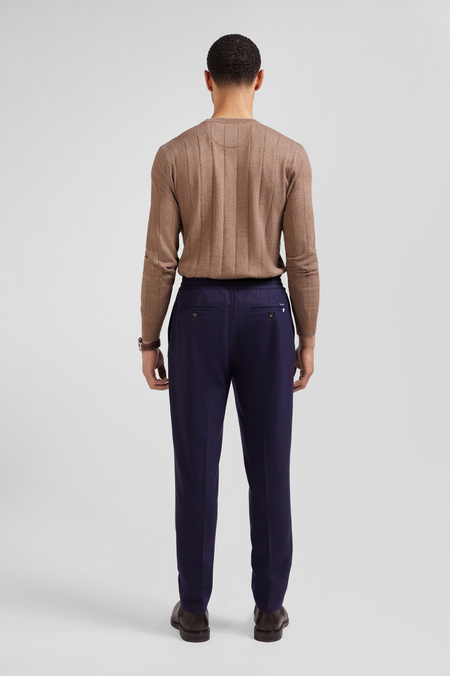 Pantalon bleu marine taille élastiquée coupe Modern - Image 6