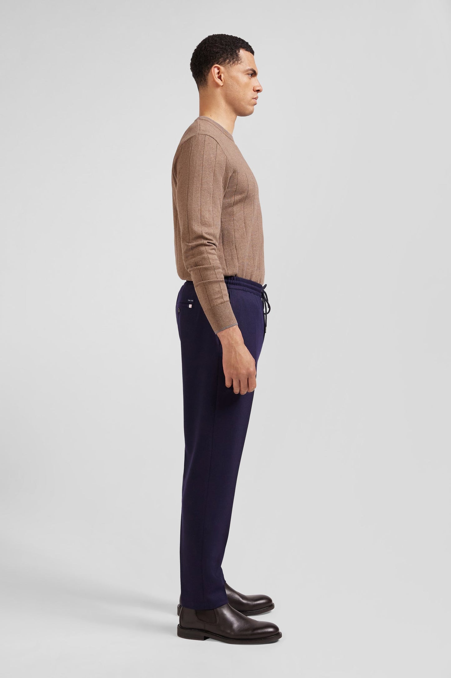 Pantalon bleu marine taille élastiquée coupe Modern - Image 5