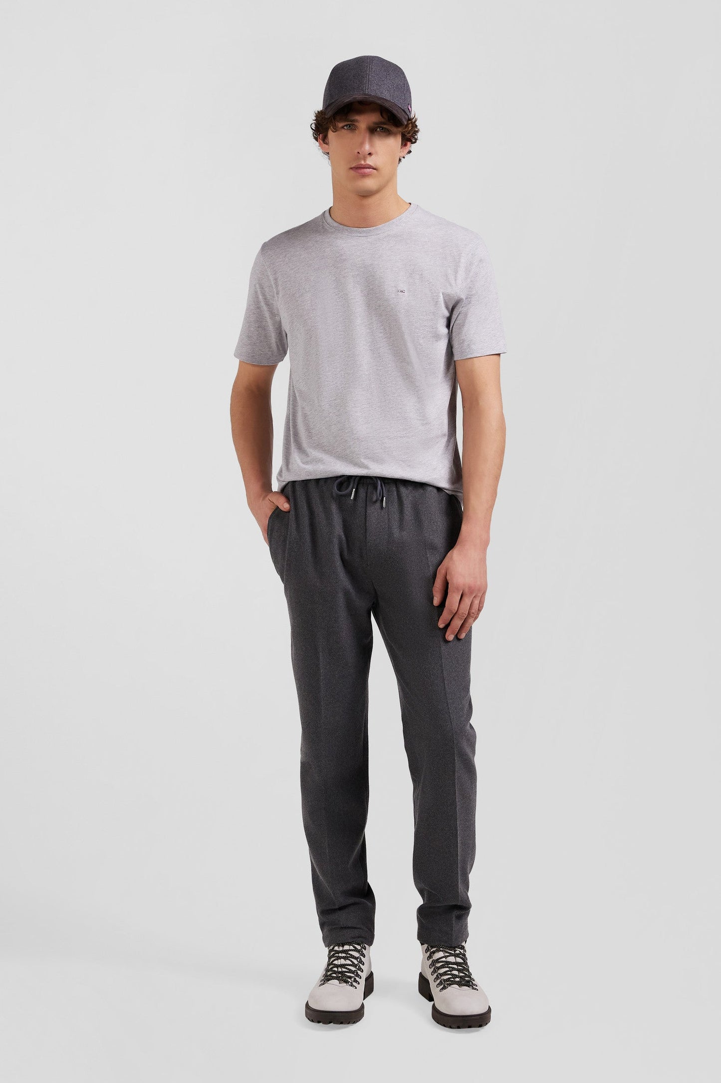 Pantalon gris taille élastiquée coupe Modern - Image 1