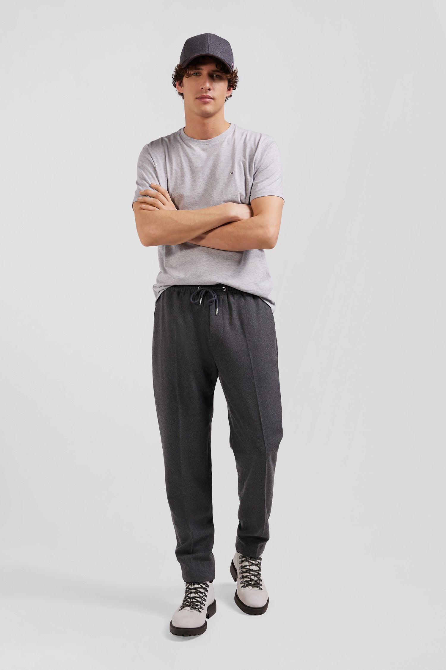 Pantalon gris taille élastiquée coupe Modern