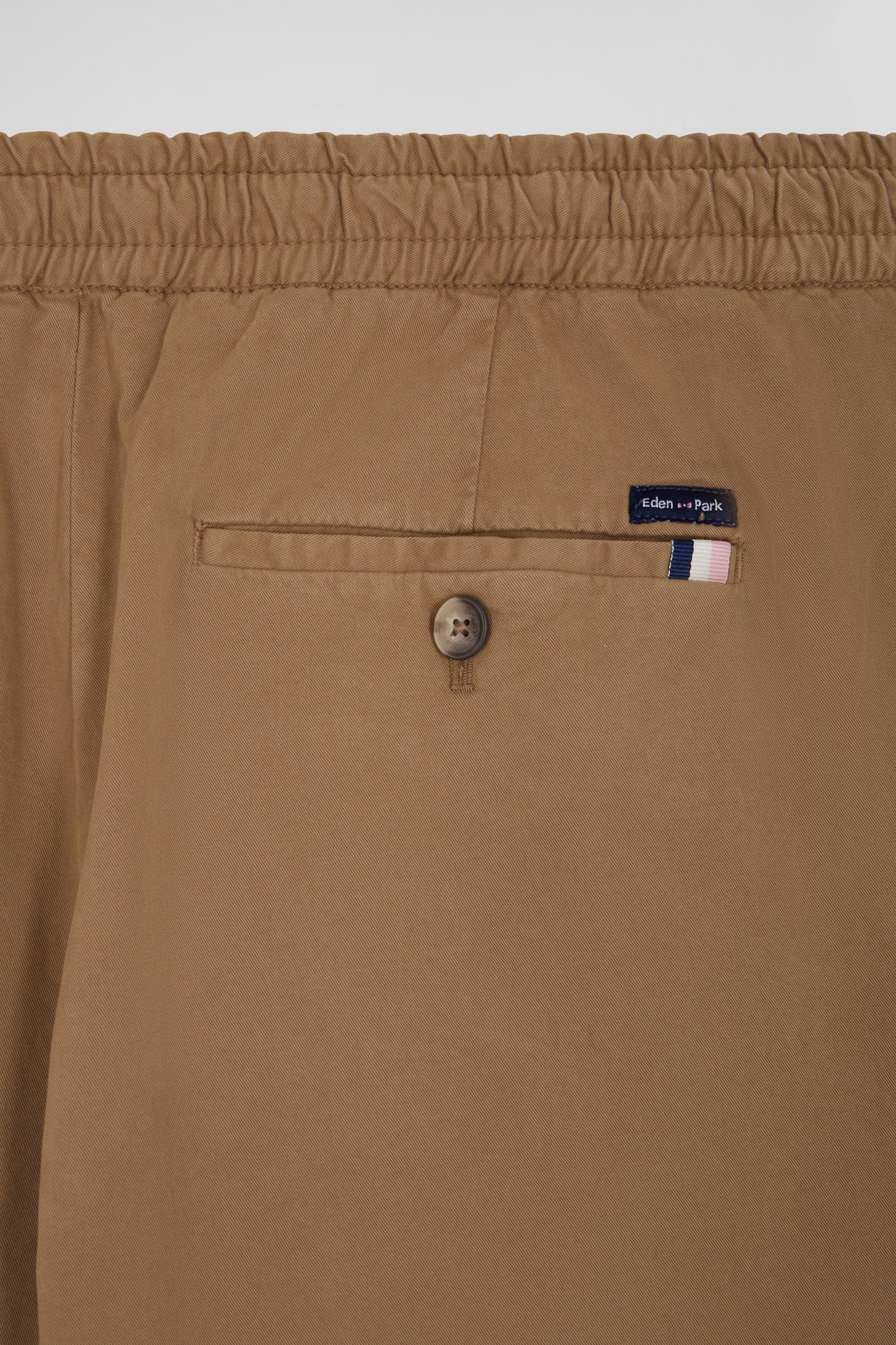 Pantalon taille élastique en coton stretch camel coupe Modern - Image 5