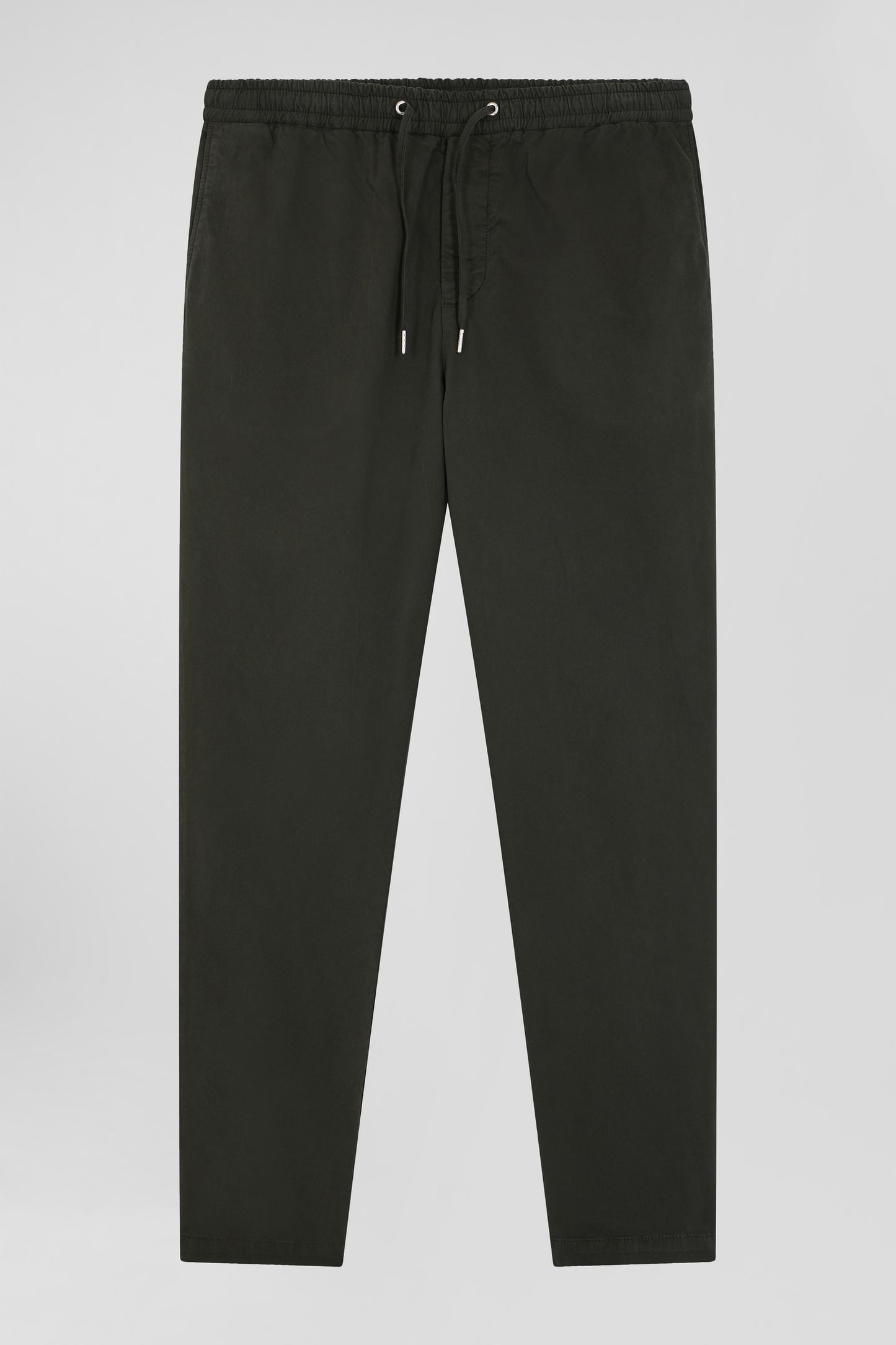 Pantalon taille élastique en coton stretch noir coupe Modern - Image 1