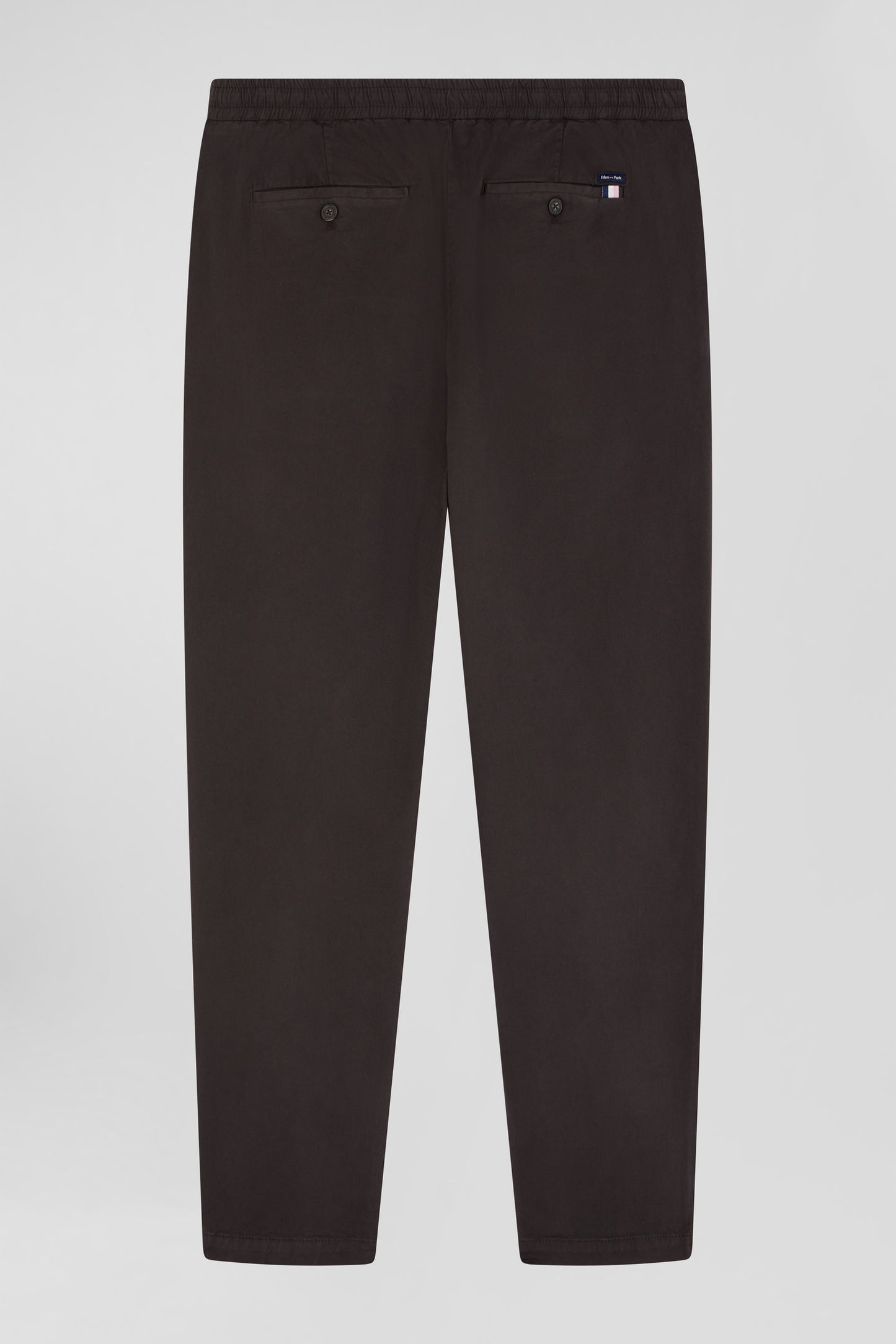 Pantalon taille élastique en coton stretch marron coupe Modern - Image 2