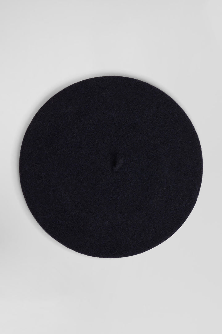 Navy blue wool beret