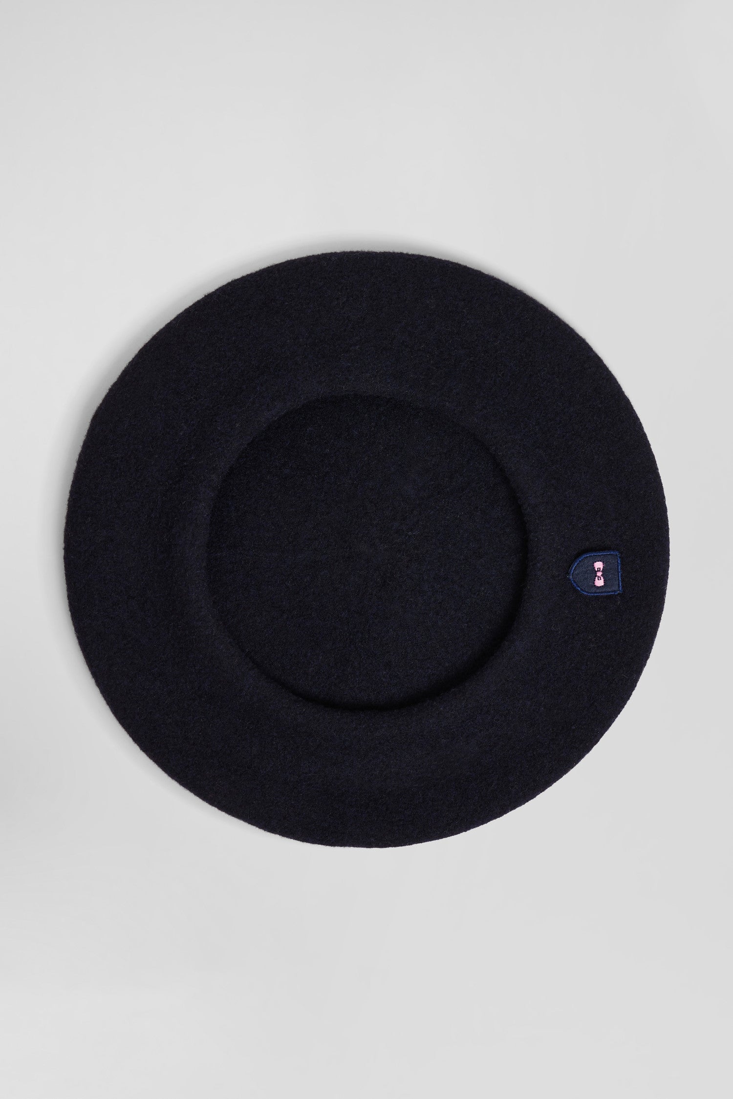 Navy blue wool beret