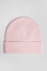 Bonnet uni en coton tricoté rose