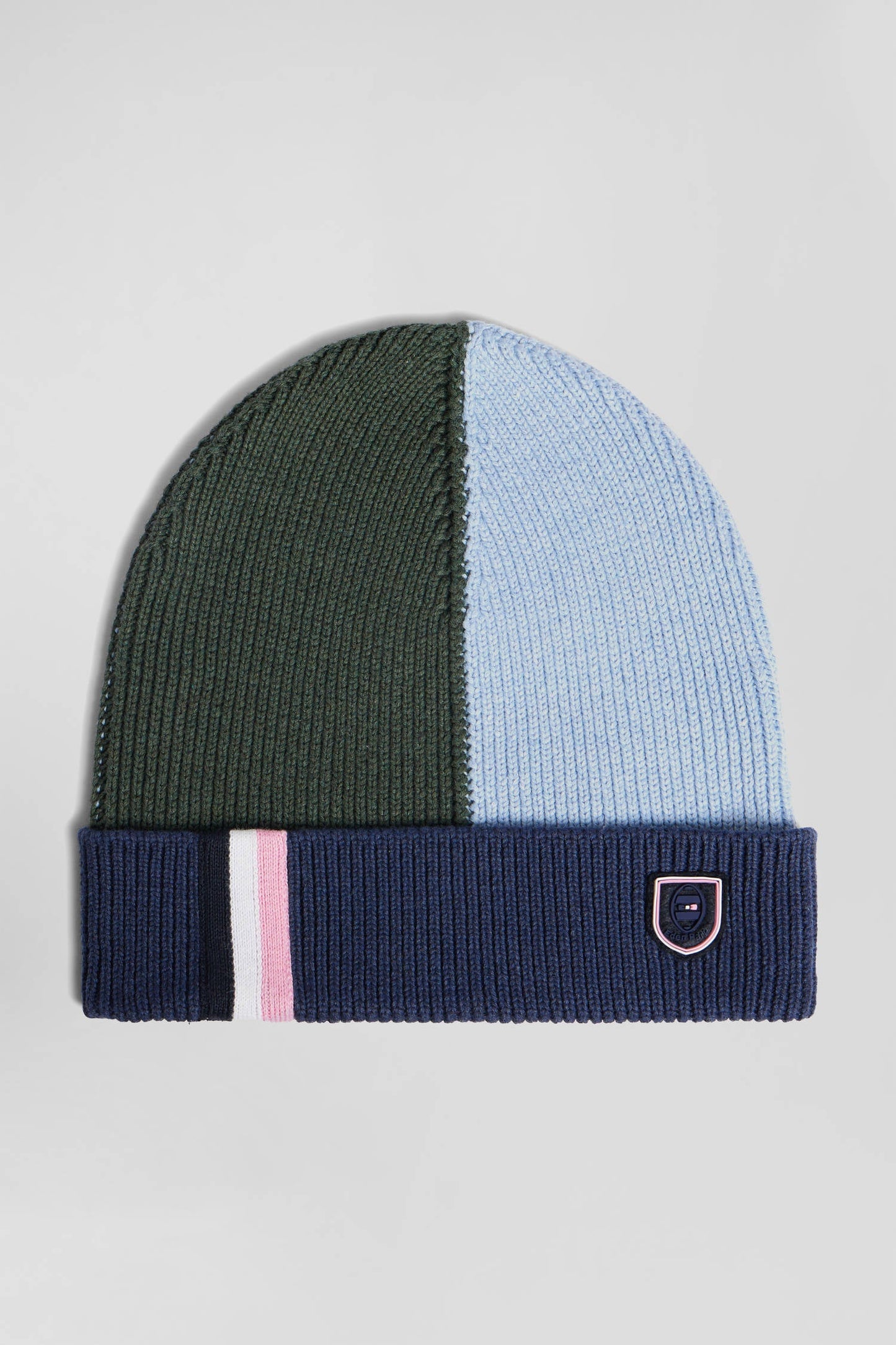 Bonnet colorblock en coton bleu marine - Image 1