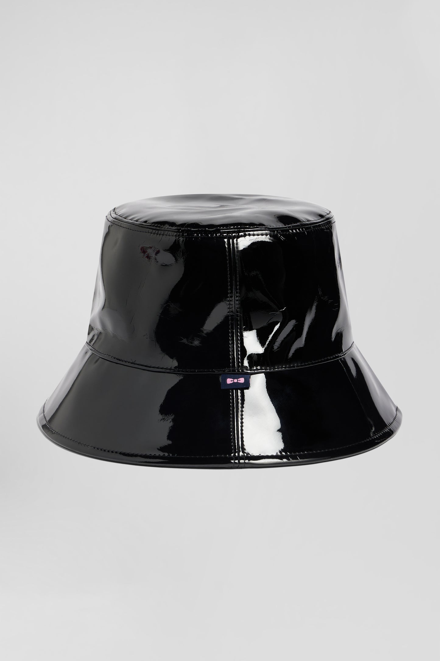 Black vinyl bucket hat