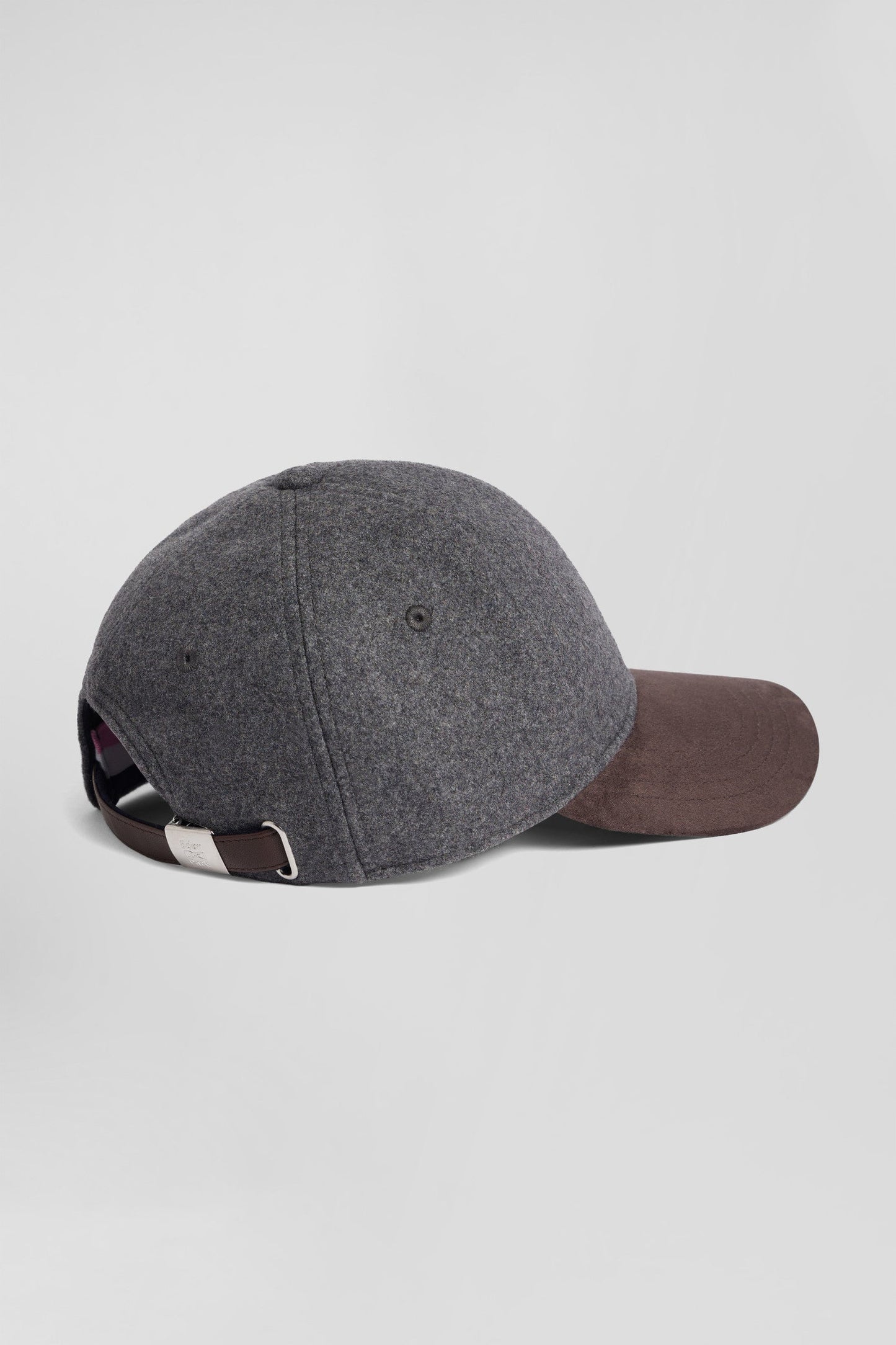 Casquette en feutre de laine gris et marron - Image 3