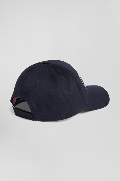 Navy blue cotton cap with bow tie embroidery and tie fabric patchwork - Image 3