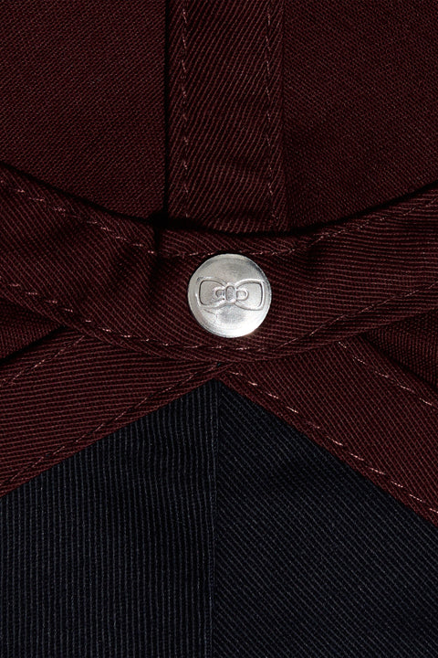 Burgundy and navy blue cotton cap - Image 3