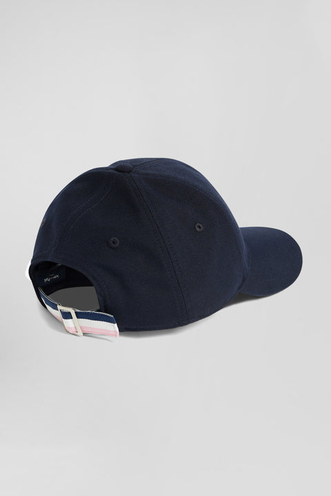 Navy blue cap with rubber badge and tricolour trim - Image 3
