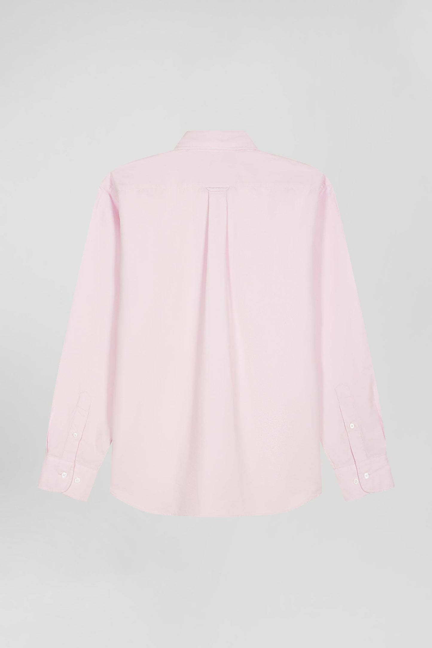 Chemise en coton uni rose col boutonné et poche poitrine coupe Regular - Image 5