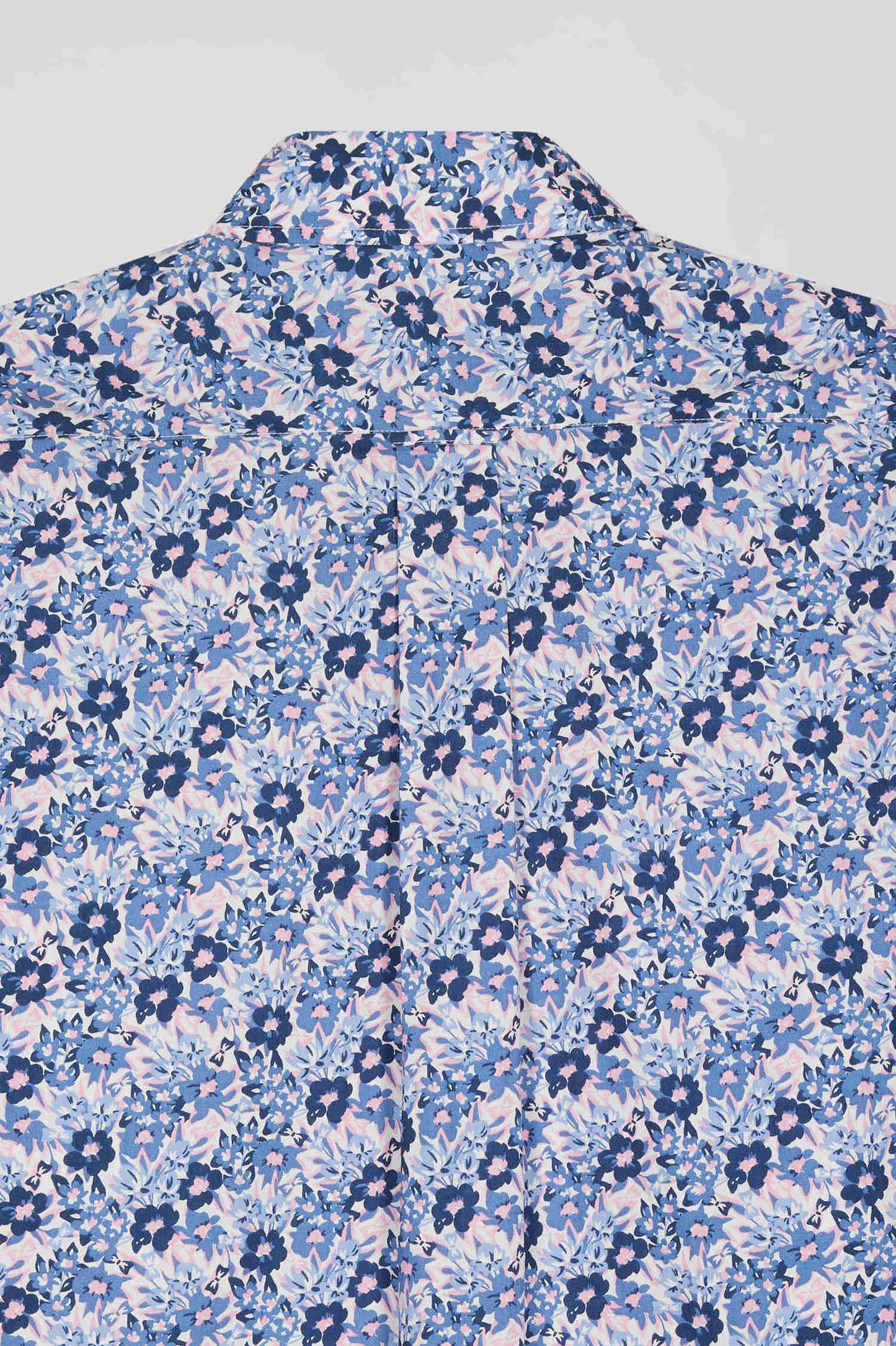 Chemise en popeline de coton bleue imprimé floral coupe Regular - Image 10