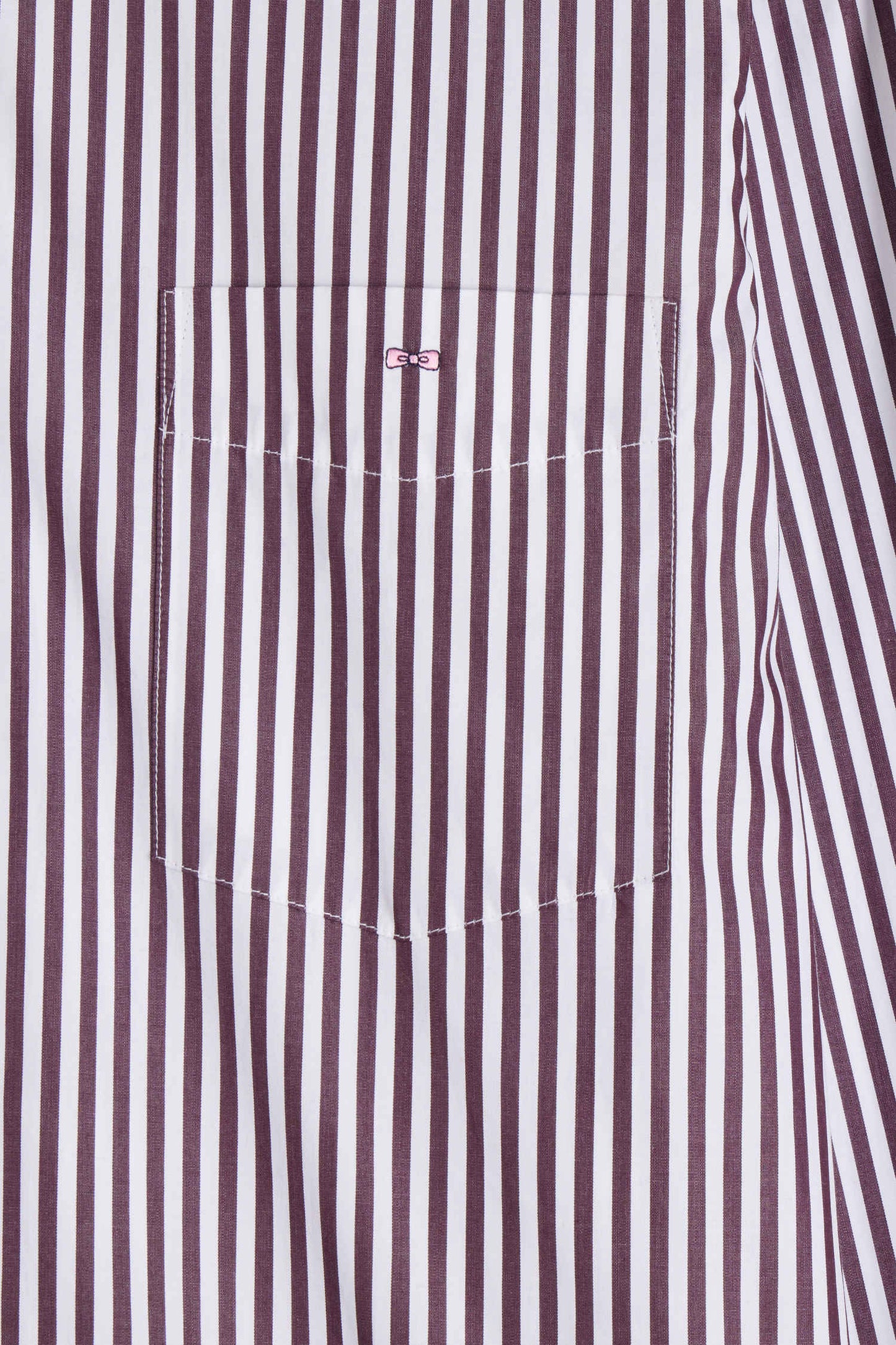 Chemise en popeline de coton rayée bordeaux coupe Regular - Image 9